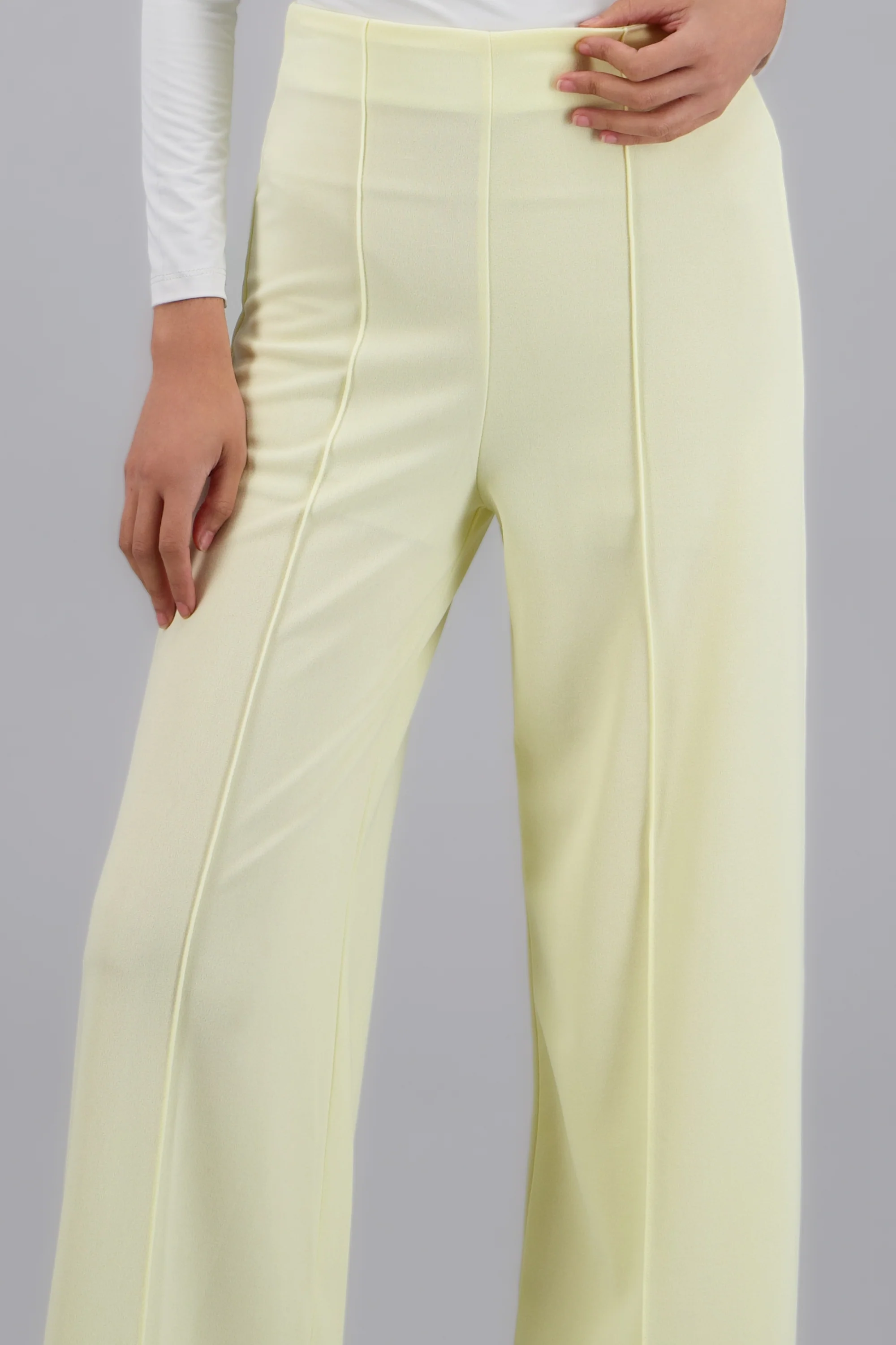 Pantalón Wide Leg Cintura Alta Costuras - Image 5