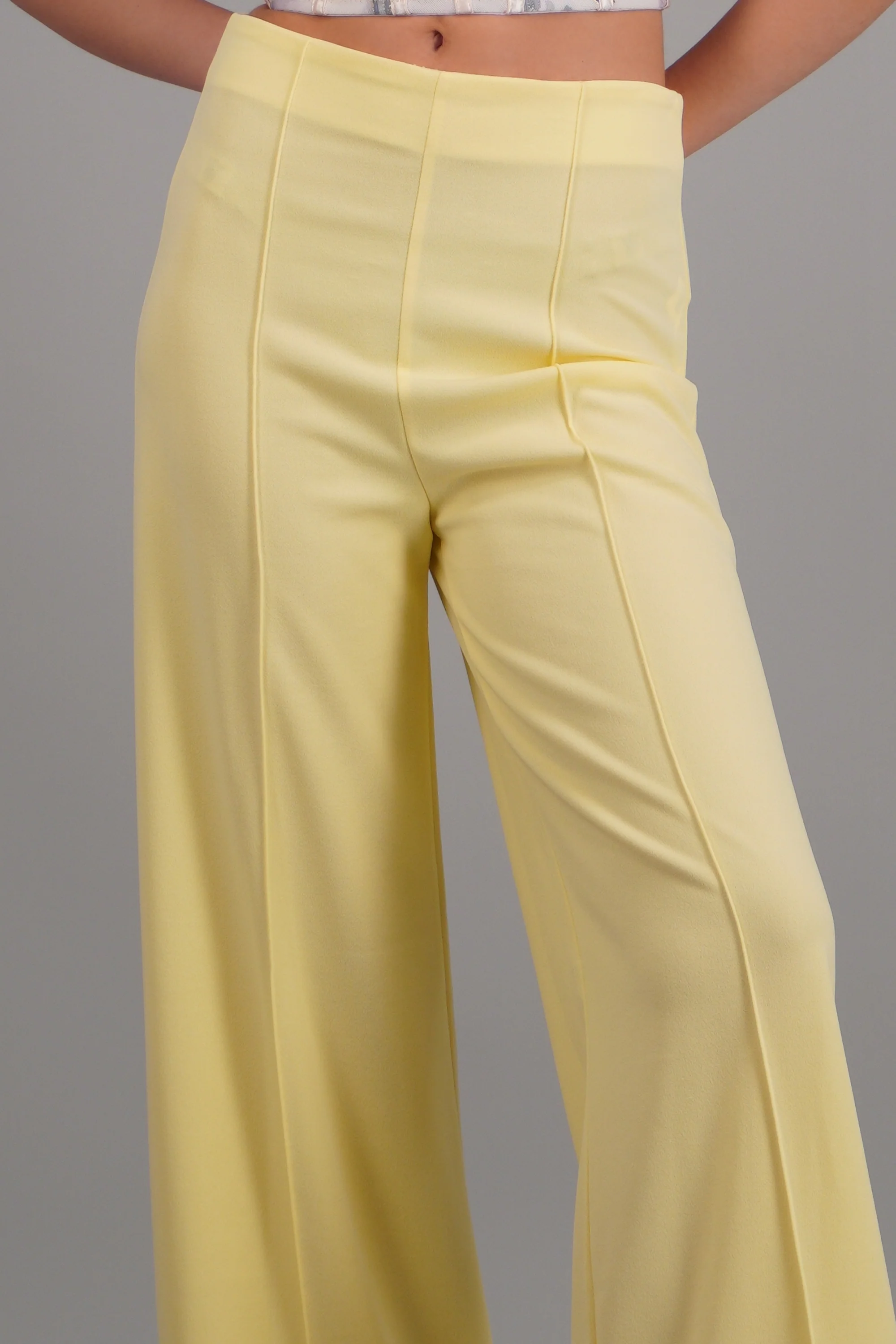 Pantalón Wide Leg Cintura Alta Costuras - Image 5