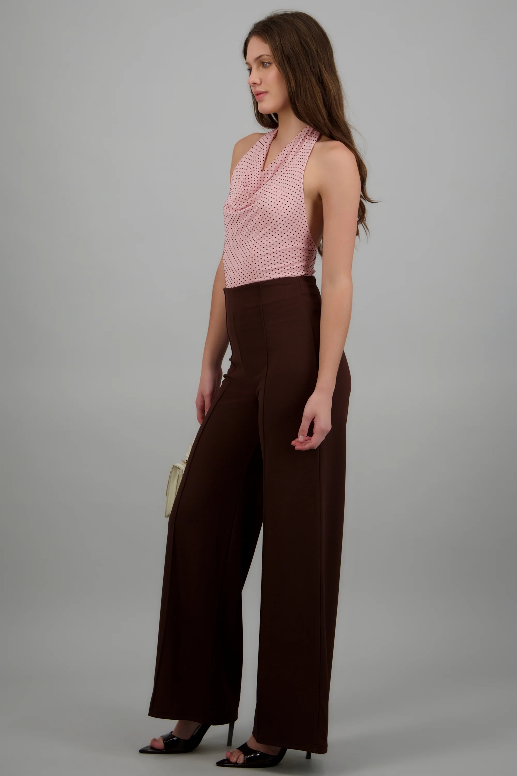 Pantalón Wide Leg Cintura Alta Costuras - Image 3