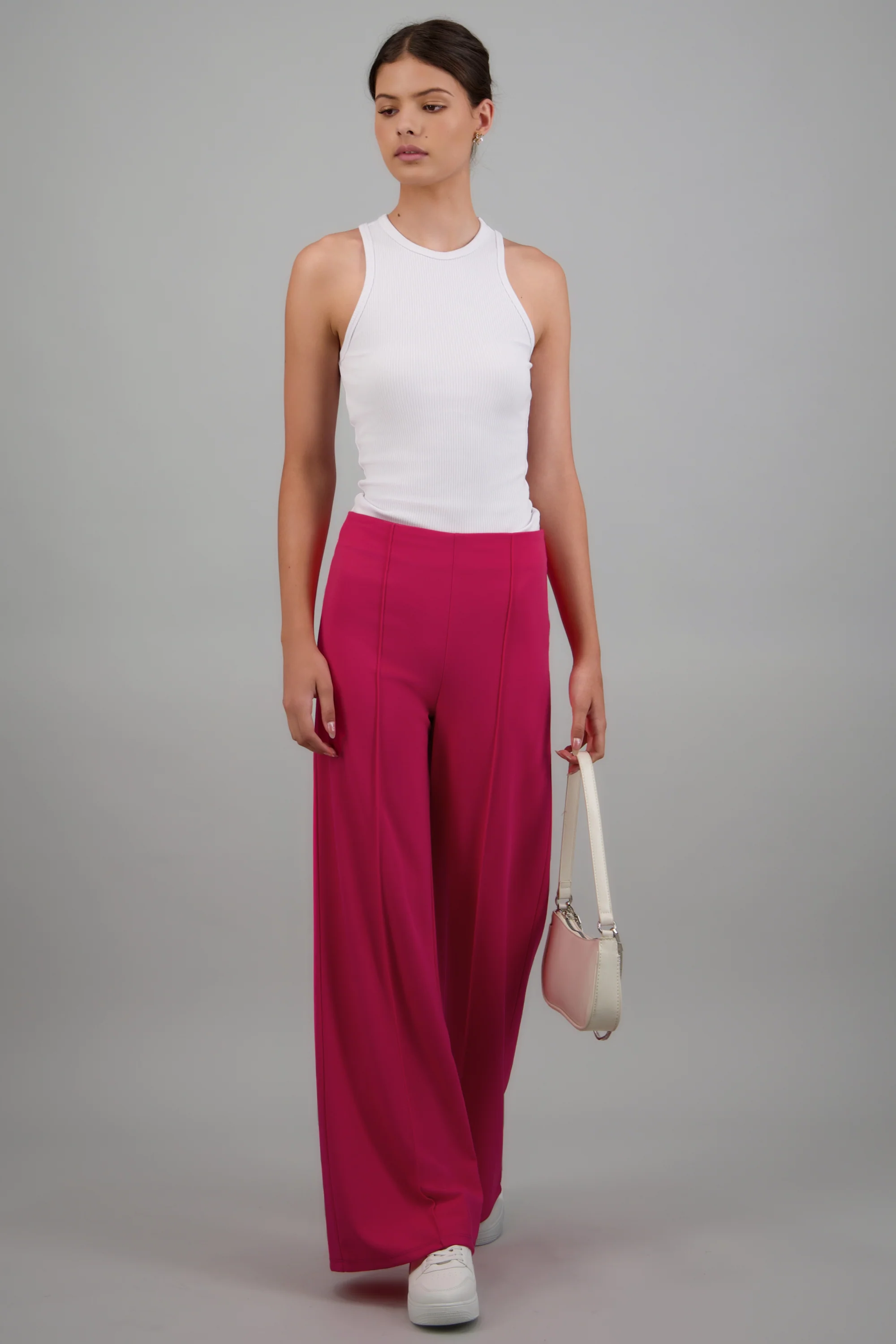 Pantalón Wide Leg Cintura Alta Costuras - Image 2