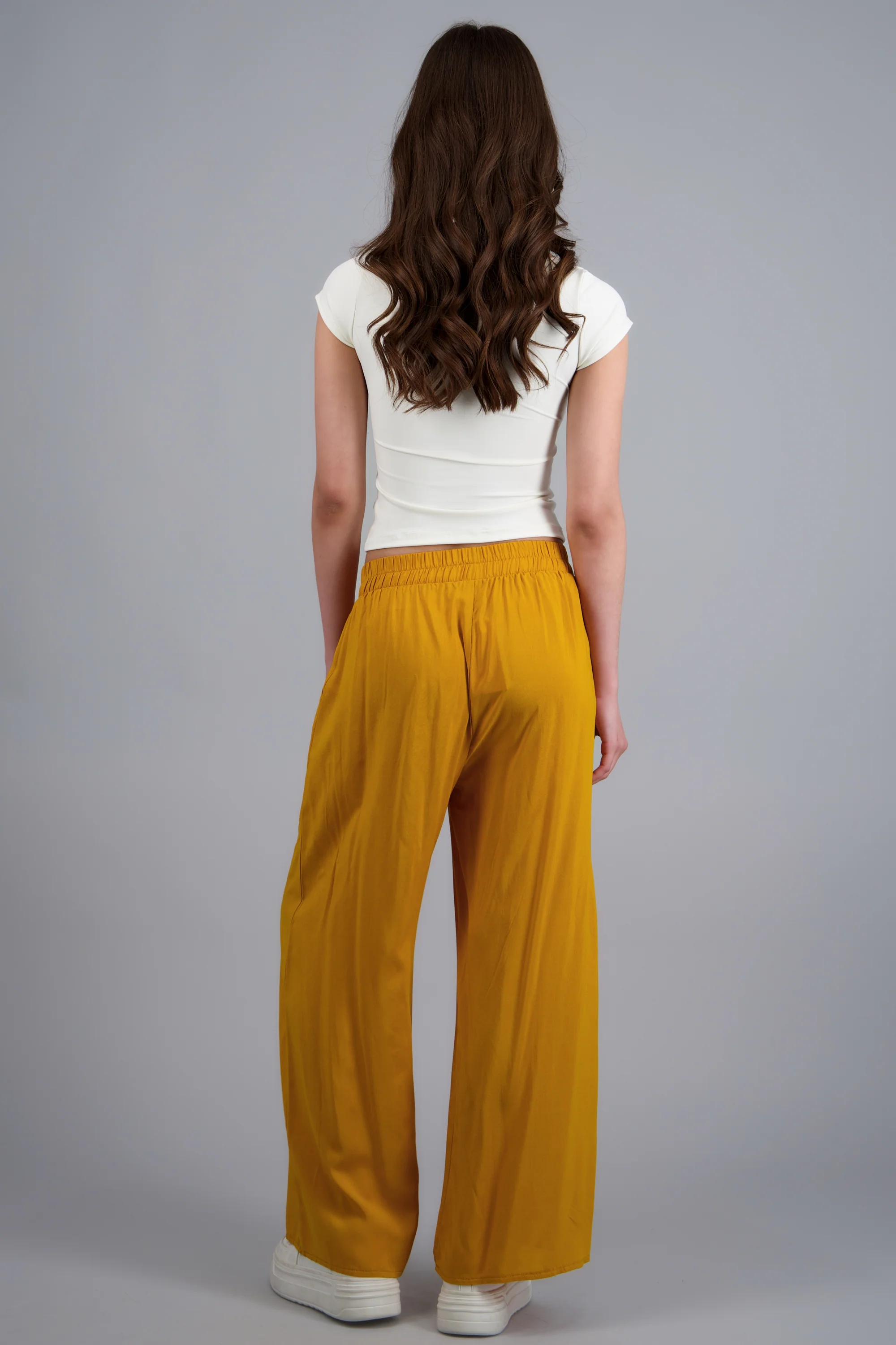 Pantalón Wide Leg Cintura Alta Fruncida - Image 4