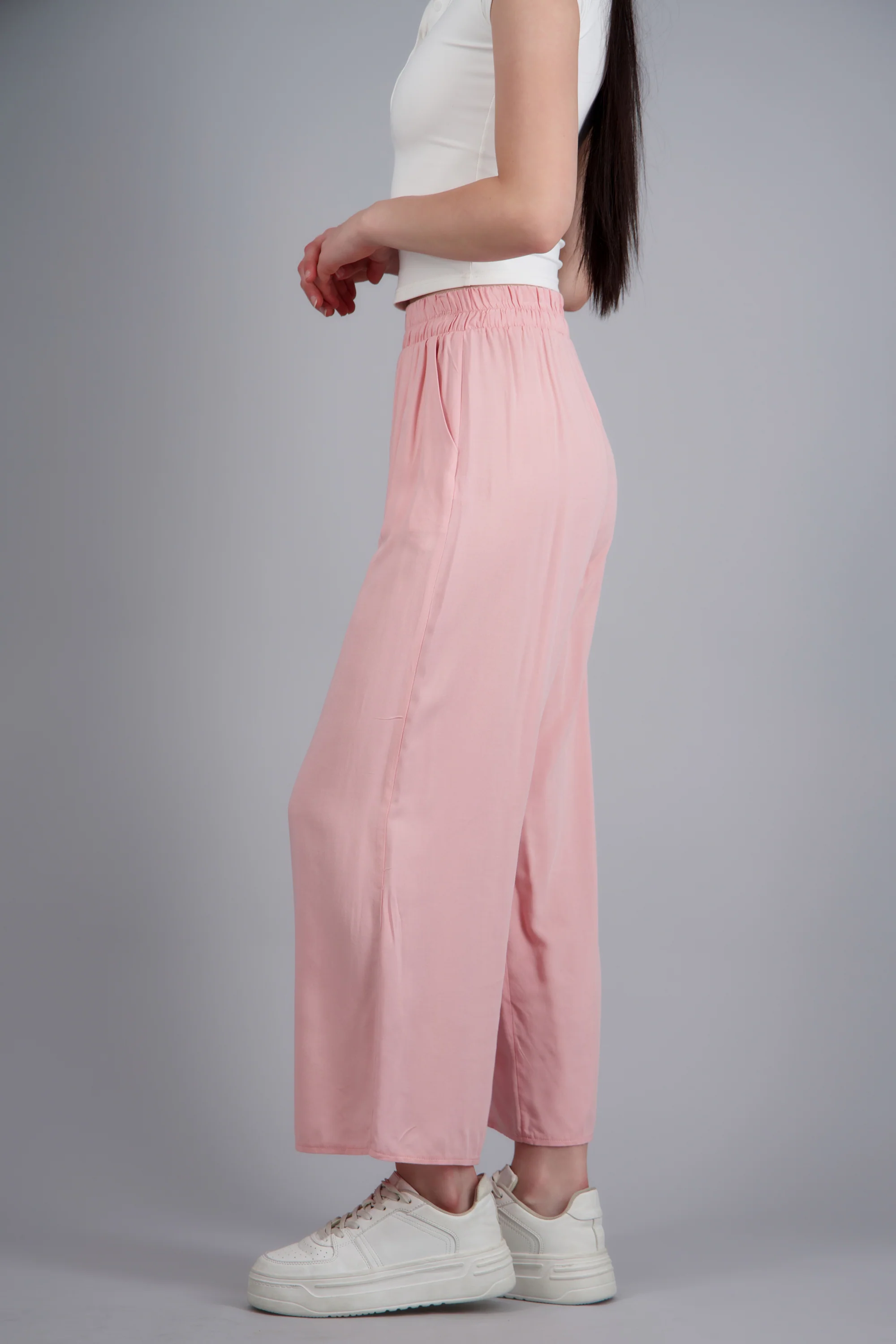 Pantalón Wide Leg Cintura Alta Fruncida - Image 2