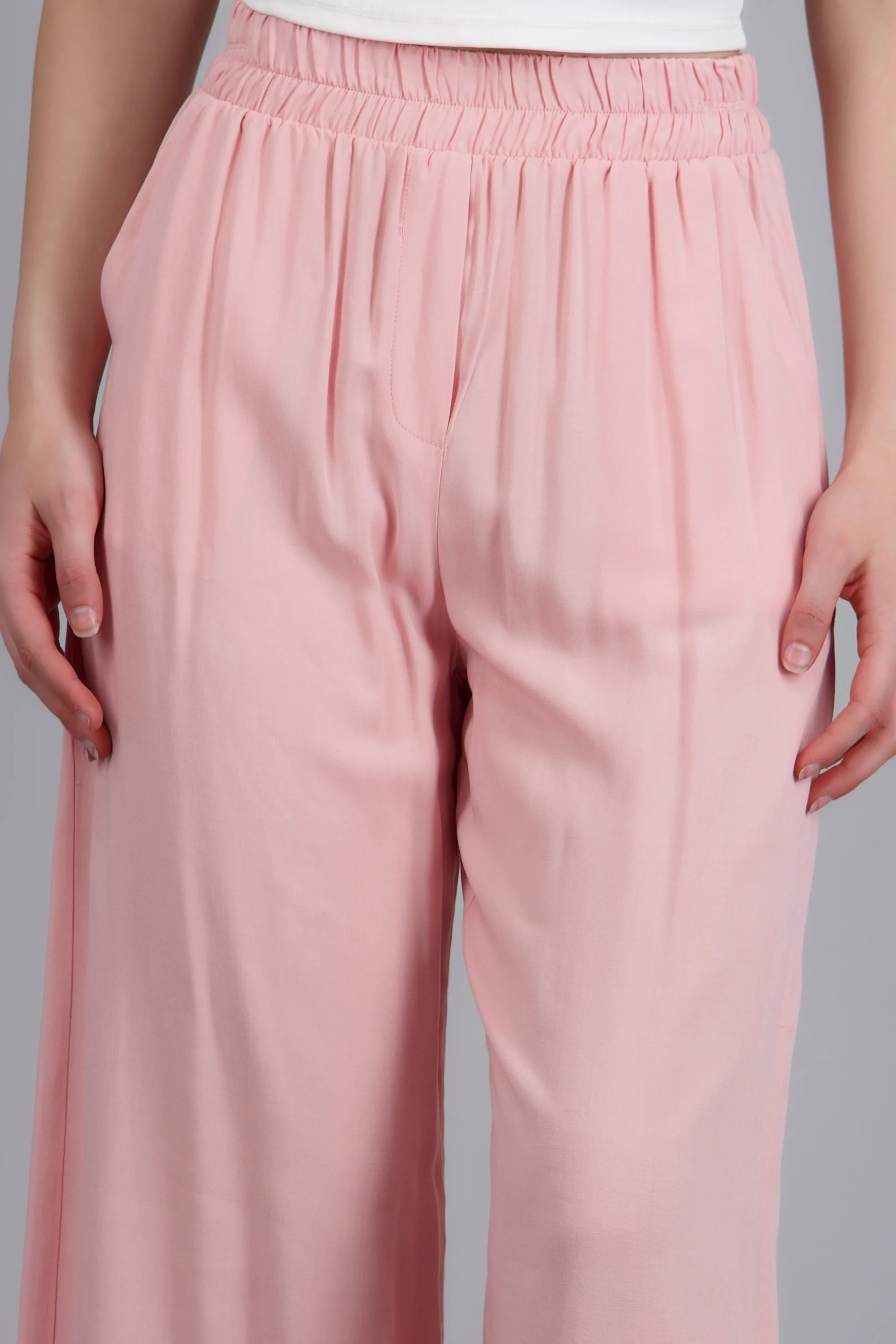 Pantalón Wide Leg Cintura Alta Fruncida - Image 5