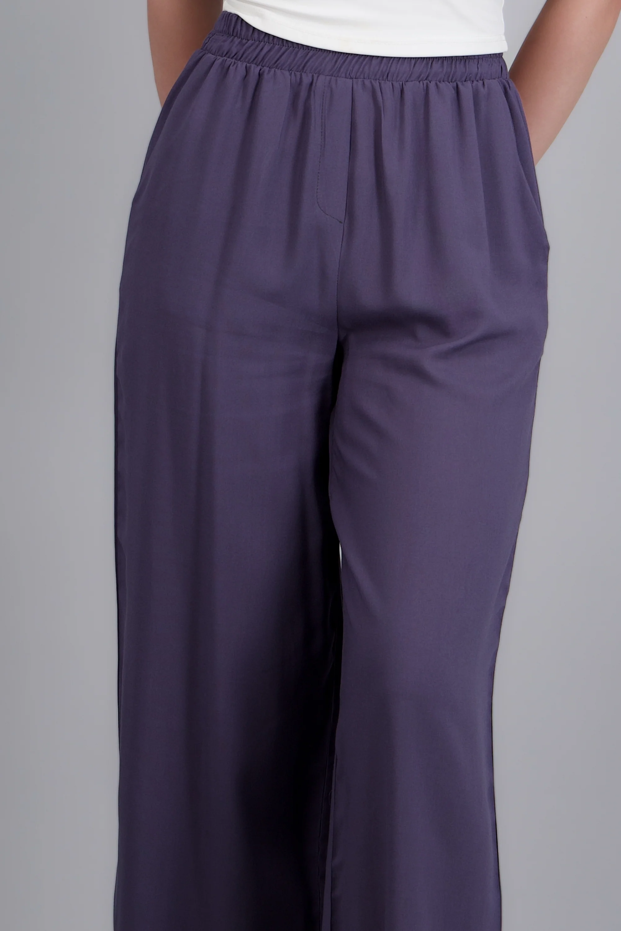 Pantalón Wide Leg Cintura Alta Fruncida - Image 5