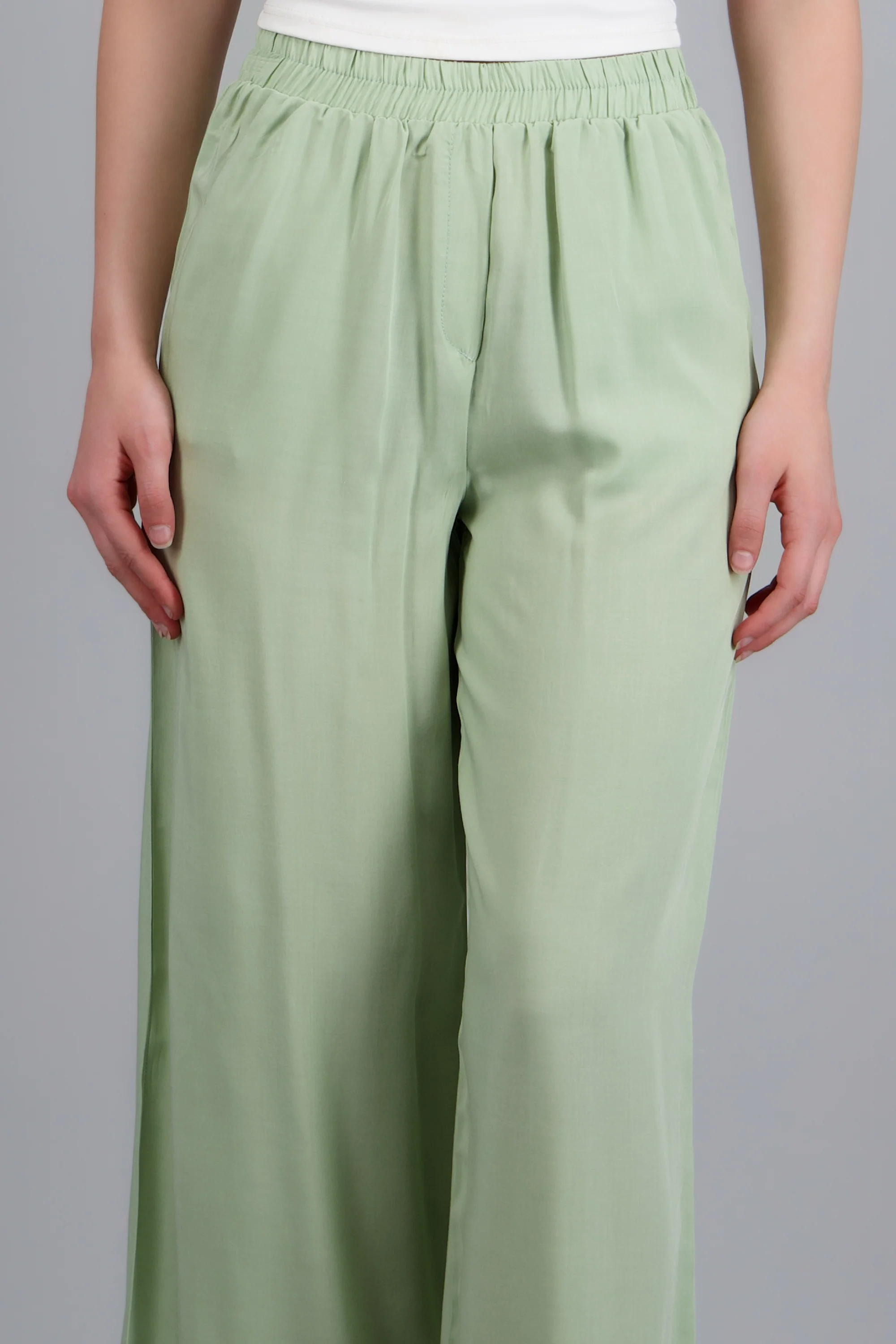 Pantalón Wide Leg Cintura Alta Fruncida - Image 5