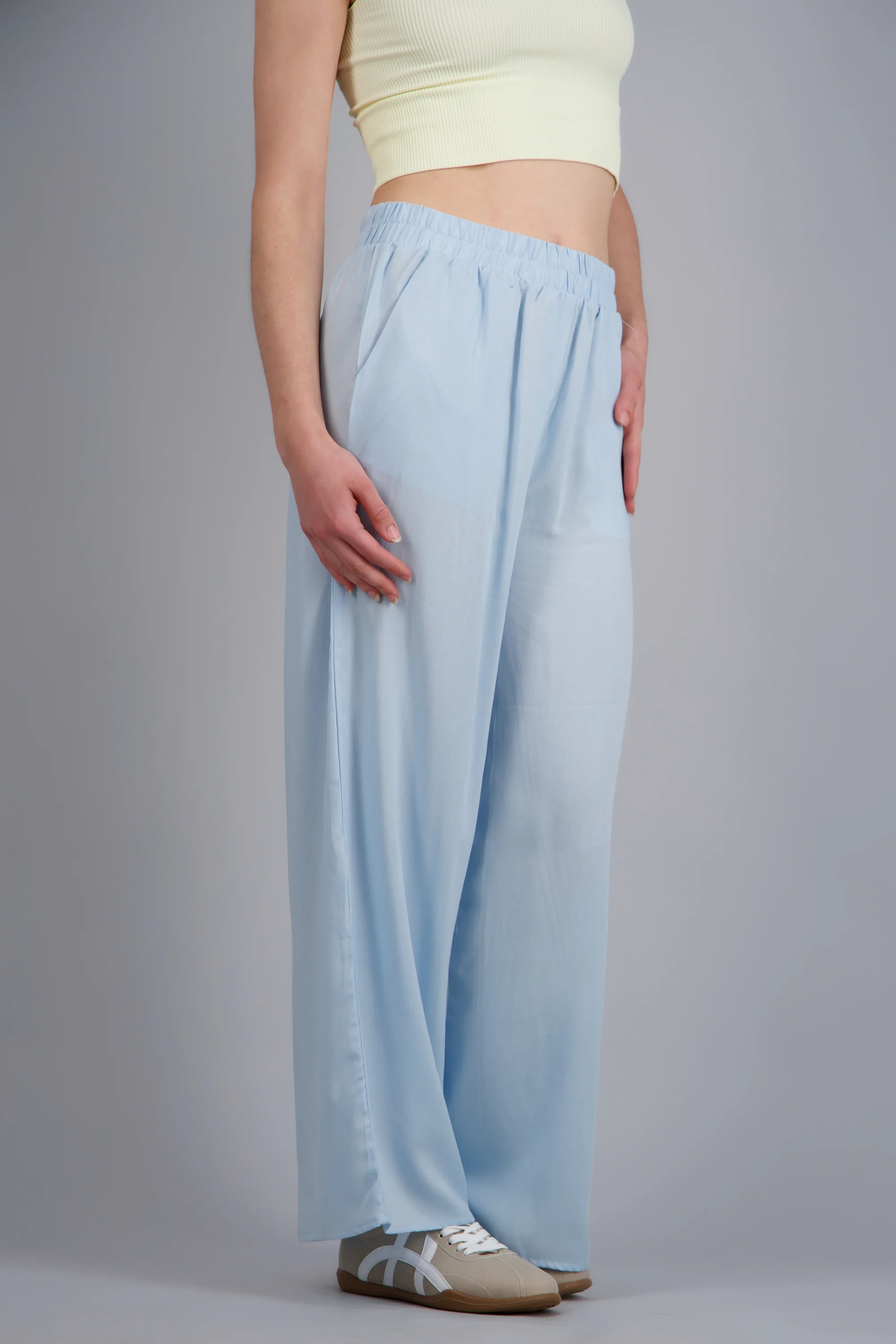 Pantalón Wide Leg Cintura Alta Fruncida - Image 2