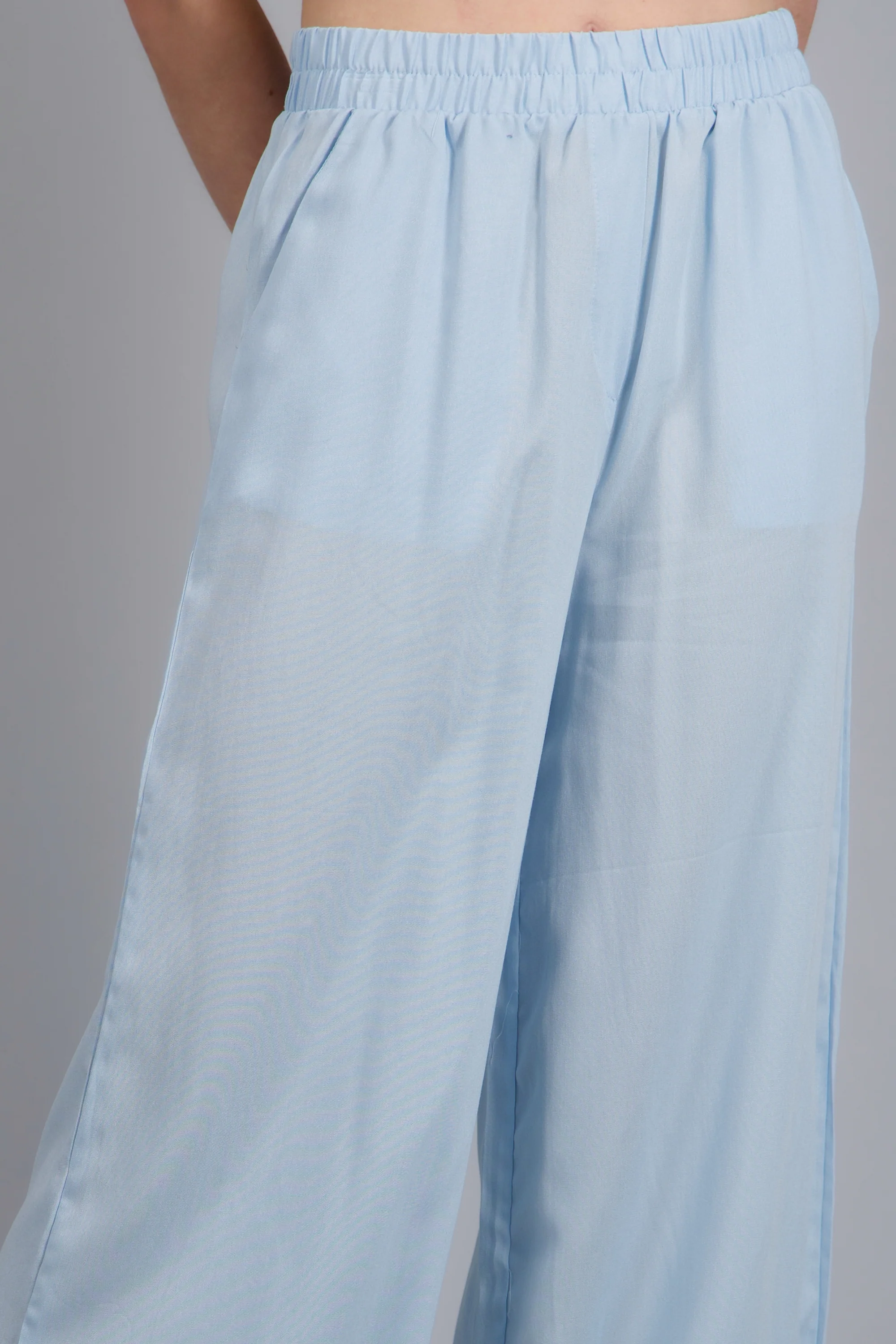 Pantalón Wide Leg Cintura Alta Fruncida - Image 5