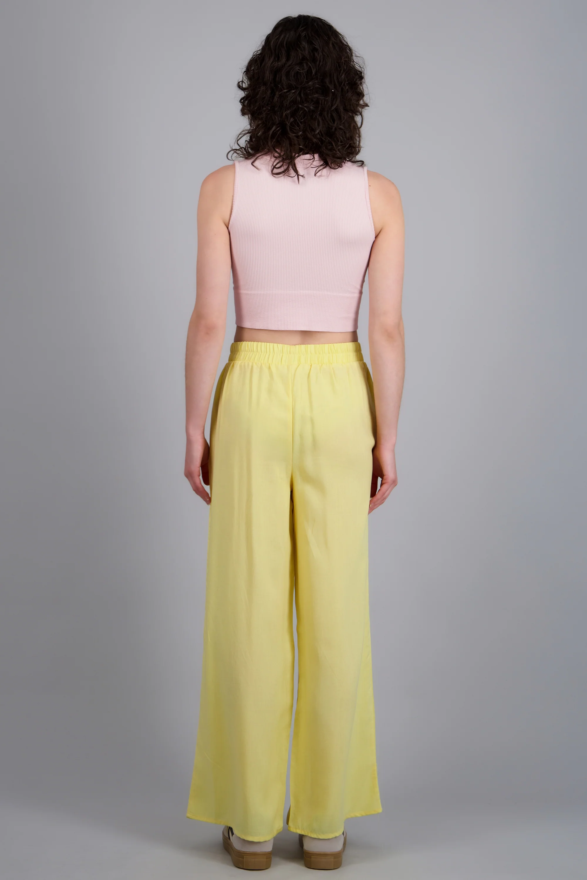 Pantalón Wide Leg Cintura Alta Fruncida - Image 4