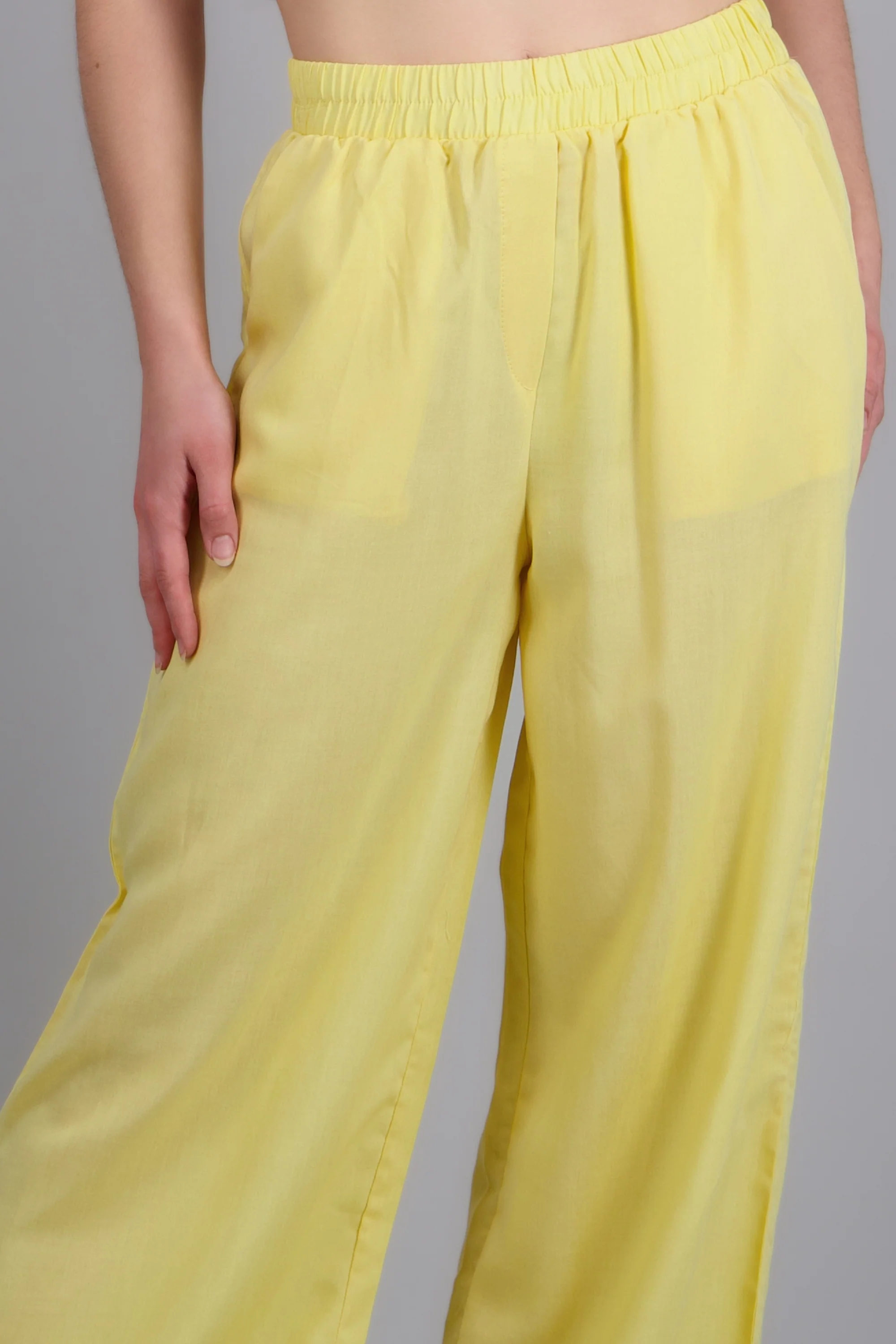 Pantalón Wide Leg Cintura Alta Fruncida - Image 5