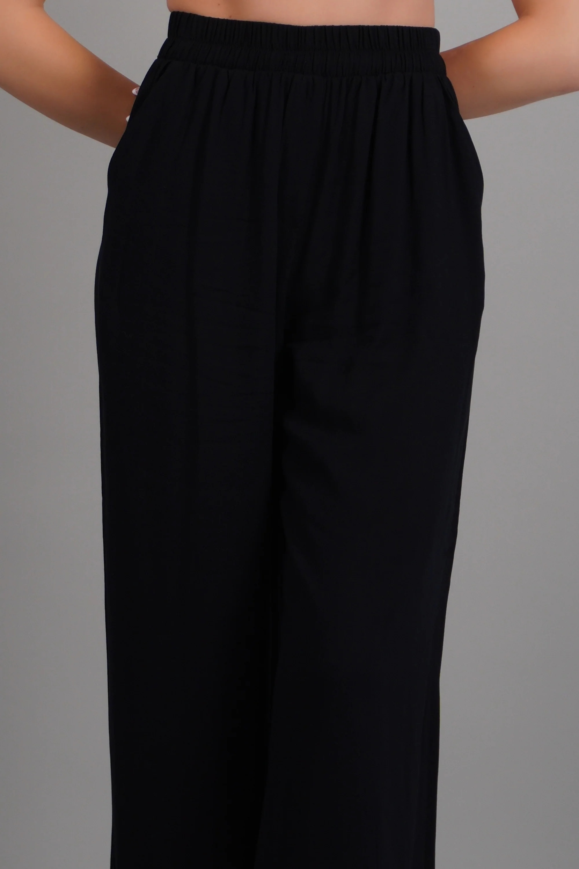 Pantalón Wide Leg Cintura Alta Fruncida - Image 5