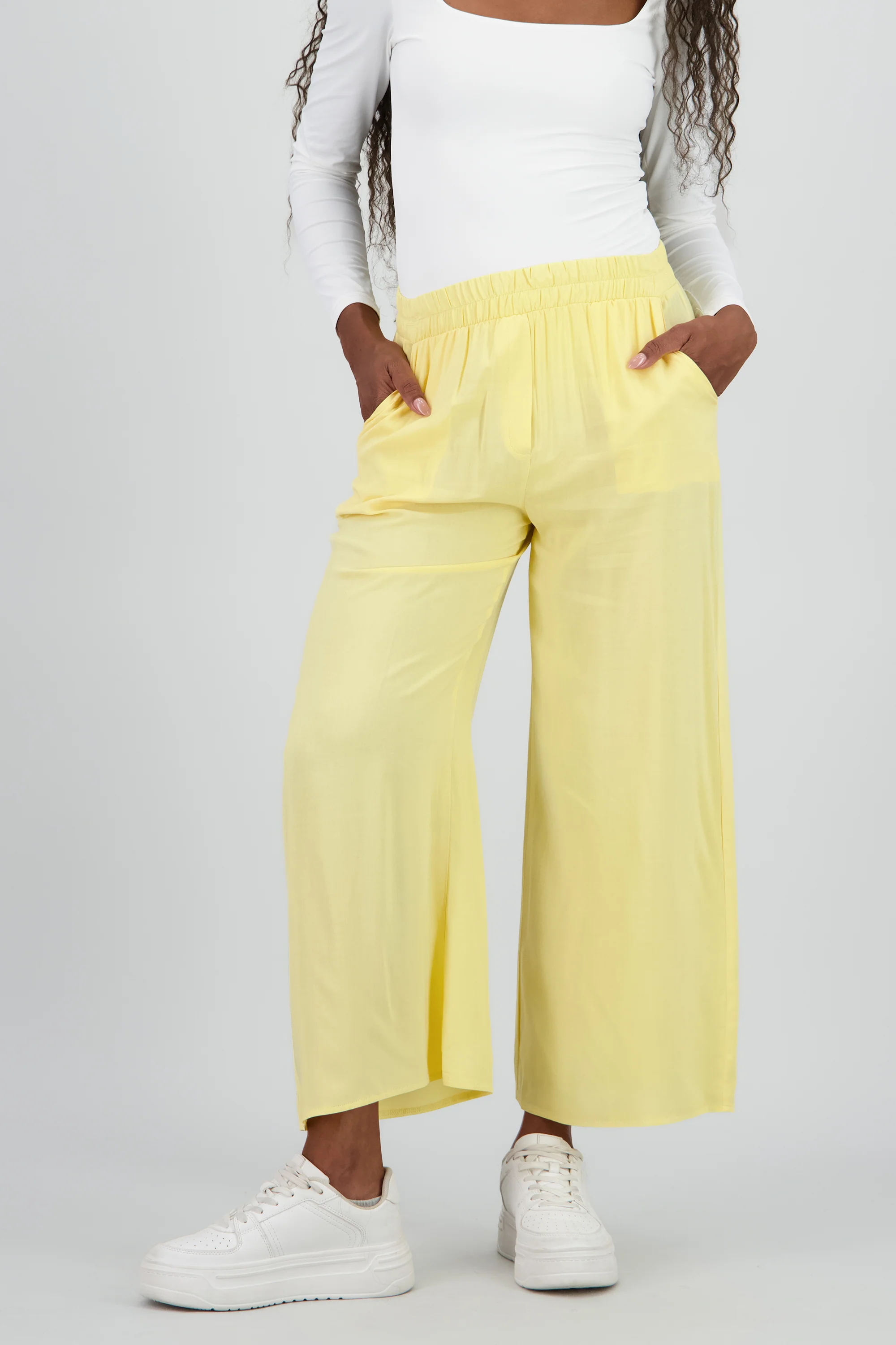 Pantalón Wide Leg Cintura Alta Fruncida - Image 2