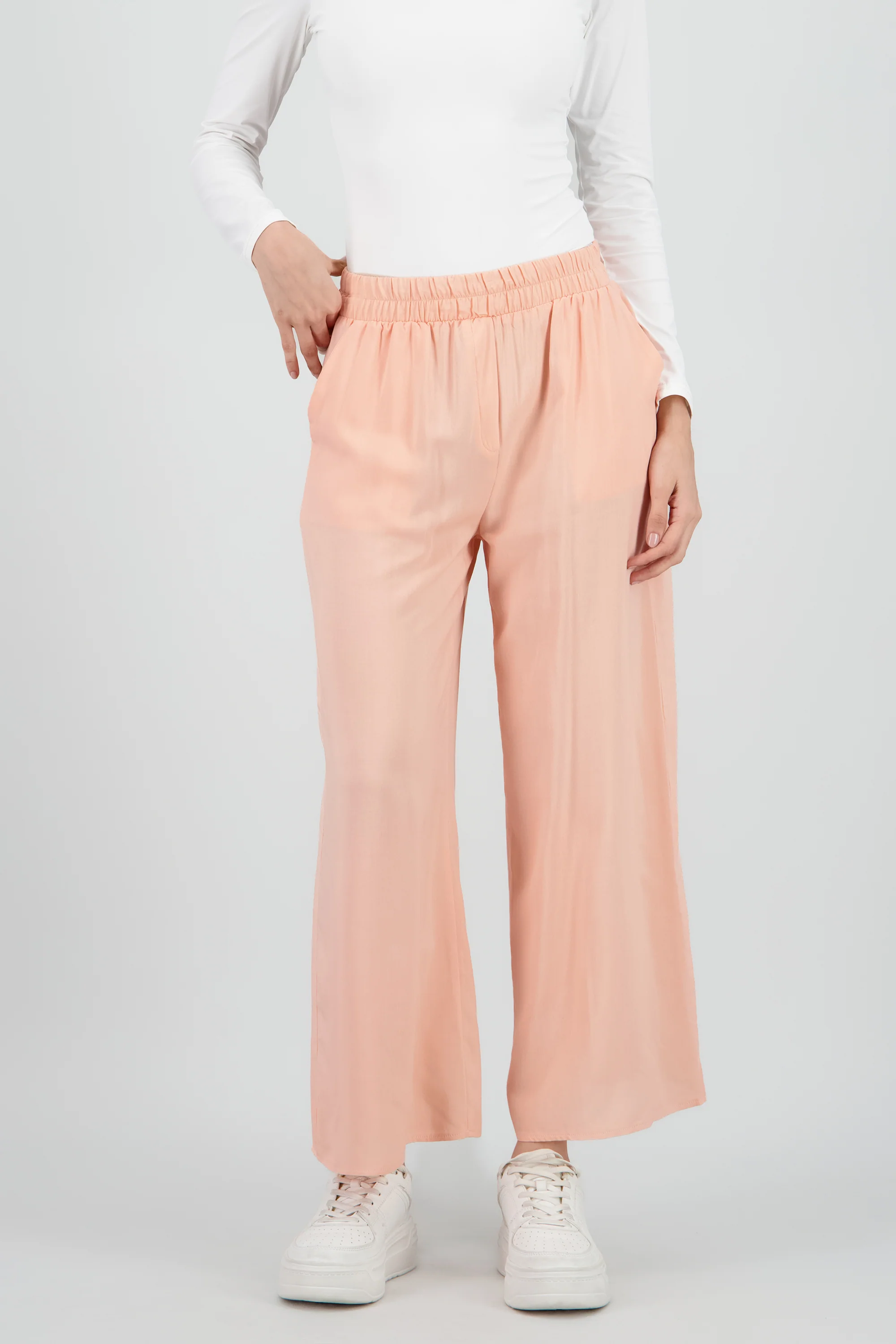 Pantalón Wide Leg Cintura Alta Fruncida - Image 2