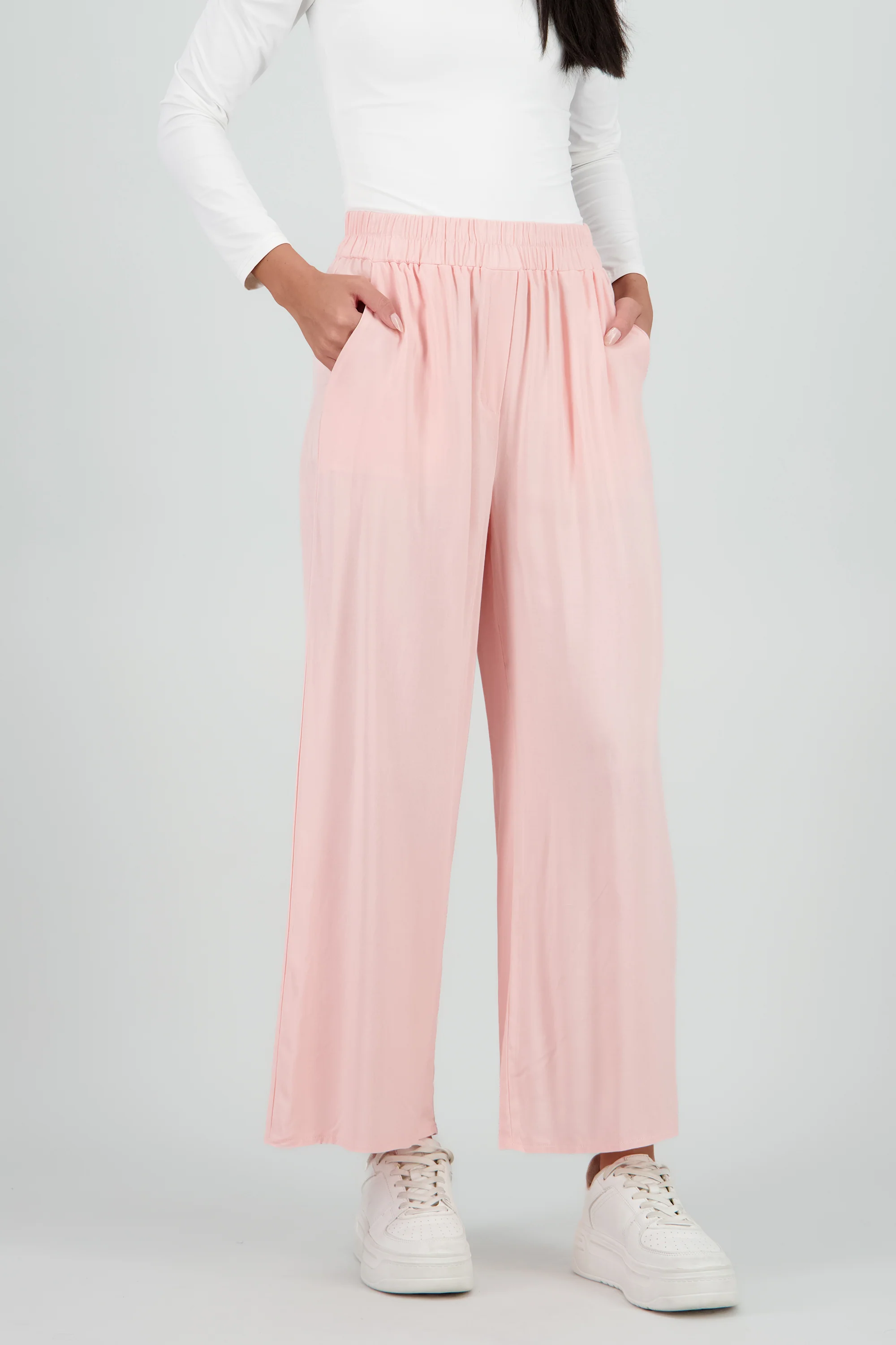 Pantalón Wide Leg Cintura Alta Fruncida - Image 2