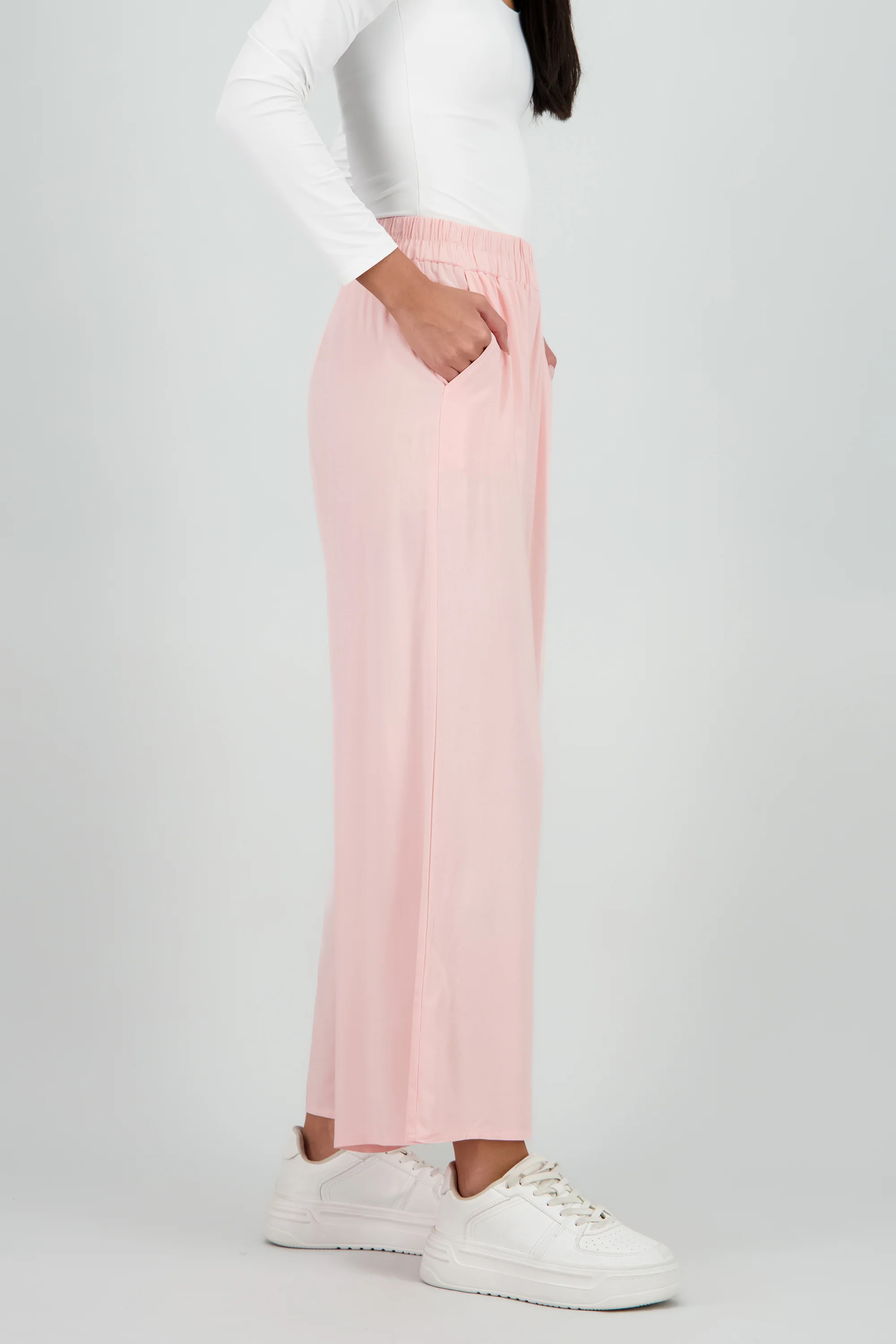 Pantalón Wide Leg Cintura Alta Fruncida - Image 3