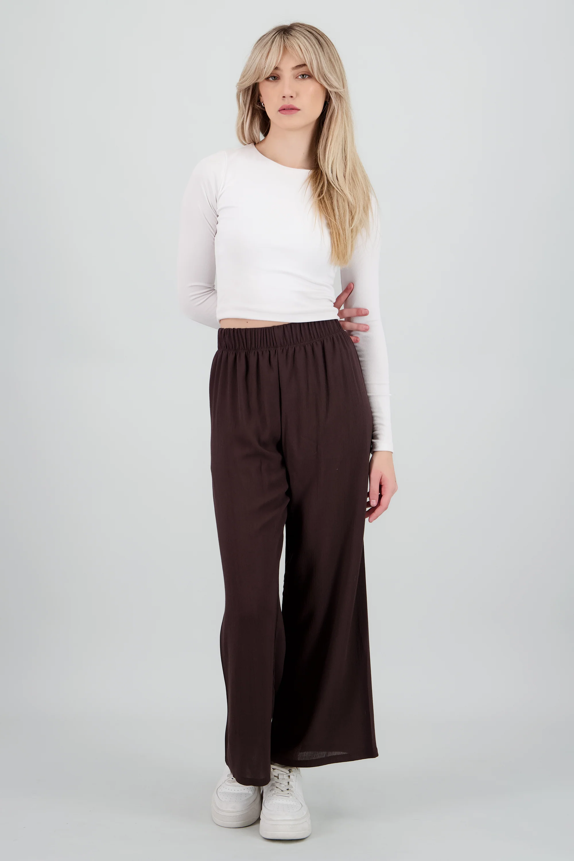 Pantalón Wide Leg Cintura Elástico