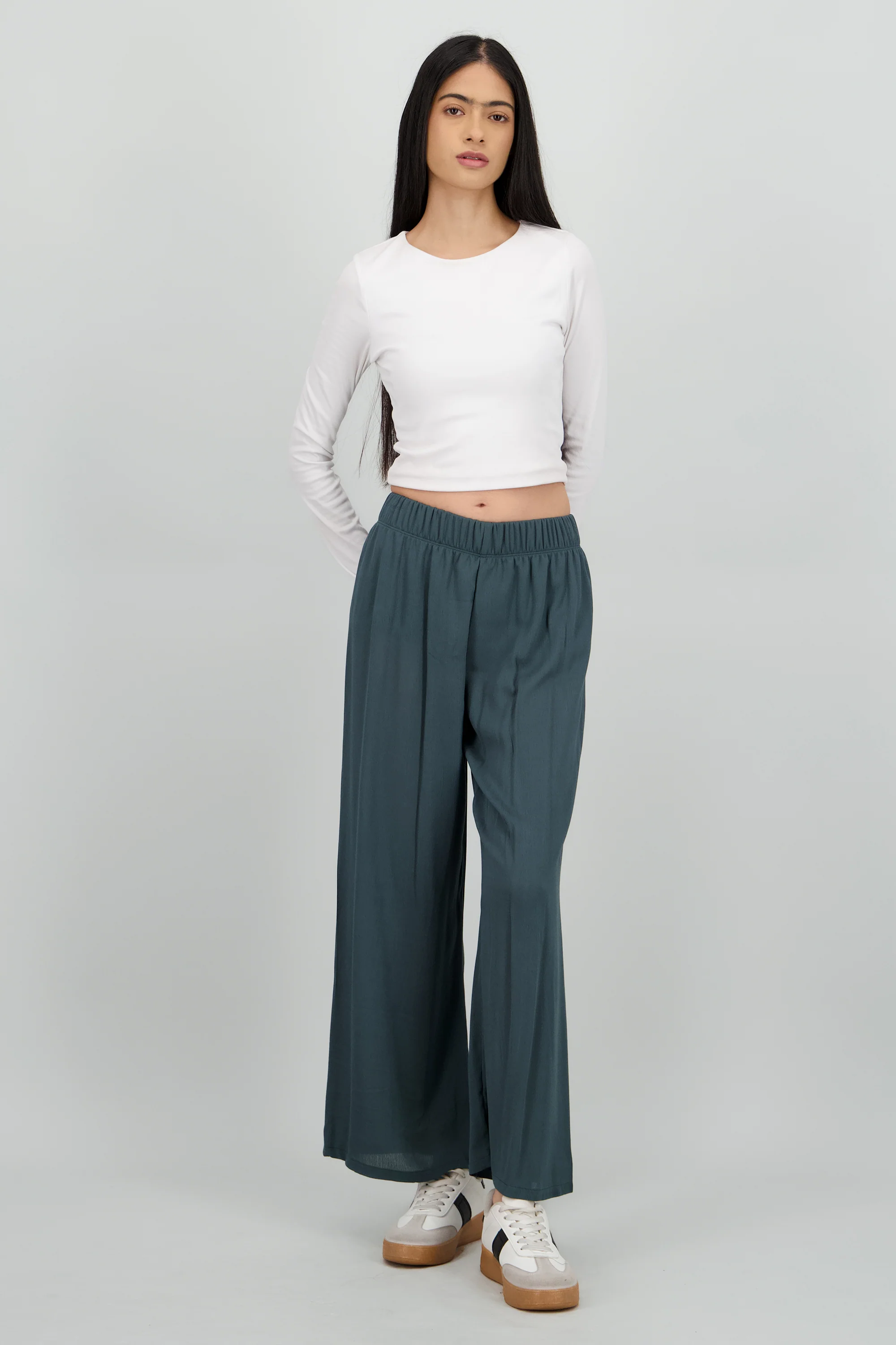 Pantalón Wide Leg Cintura Elástico