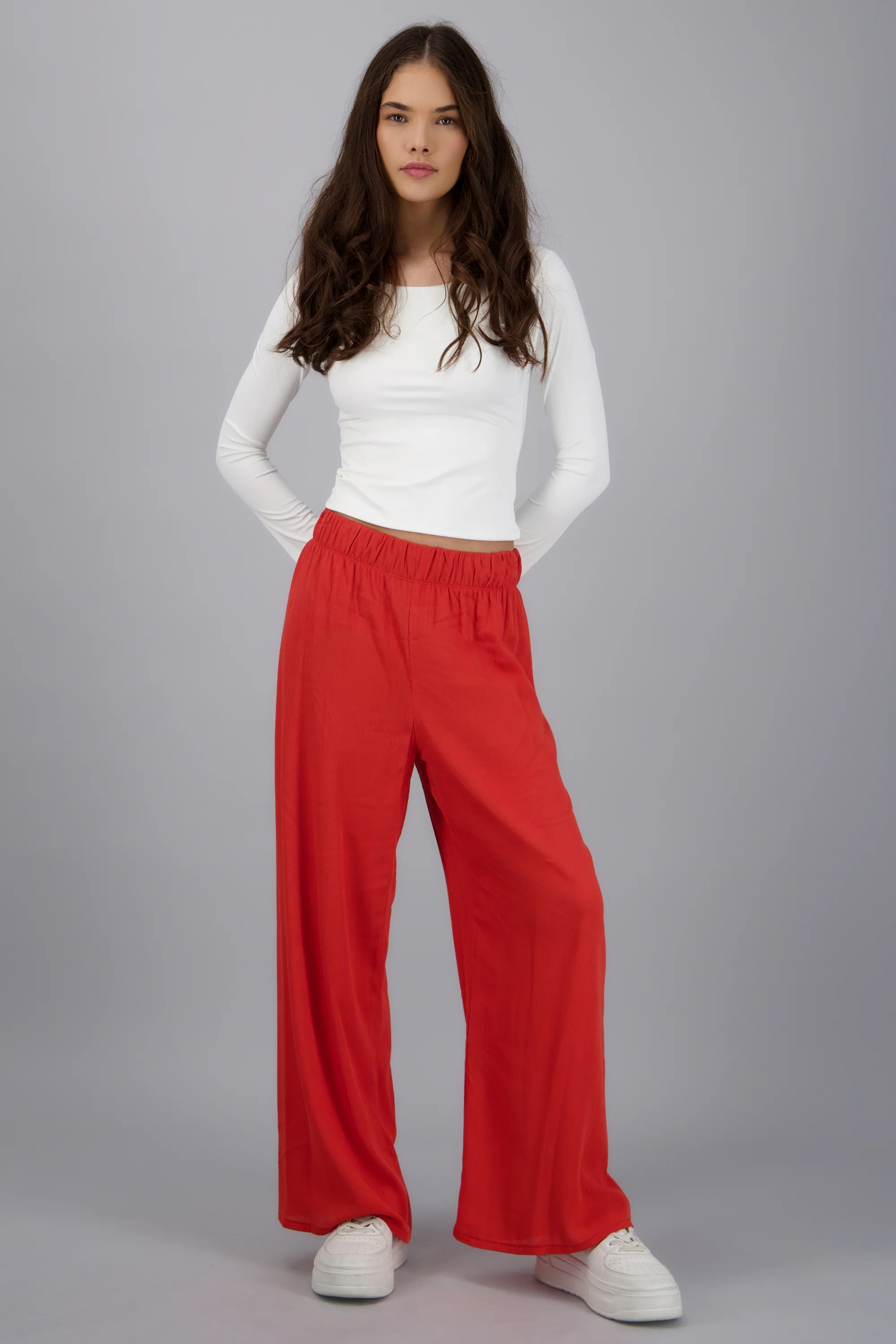 Pantalón Wide Leg Cintura Elástico