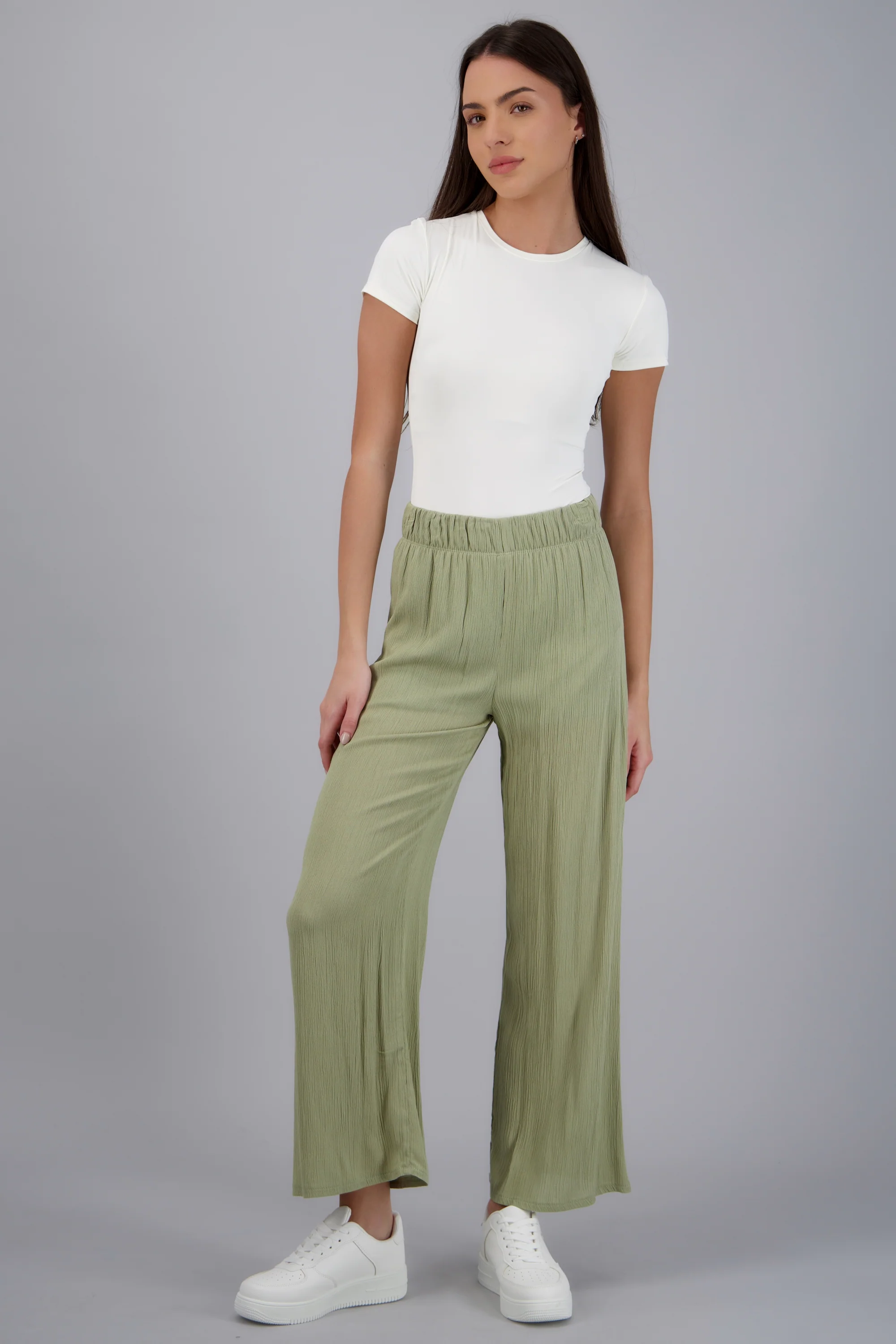 Pantalón Wide Leg Cintura Elástico
