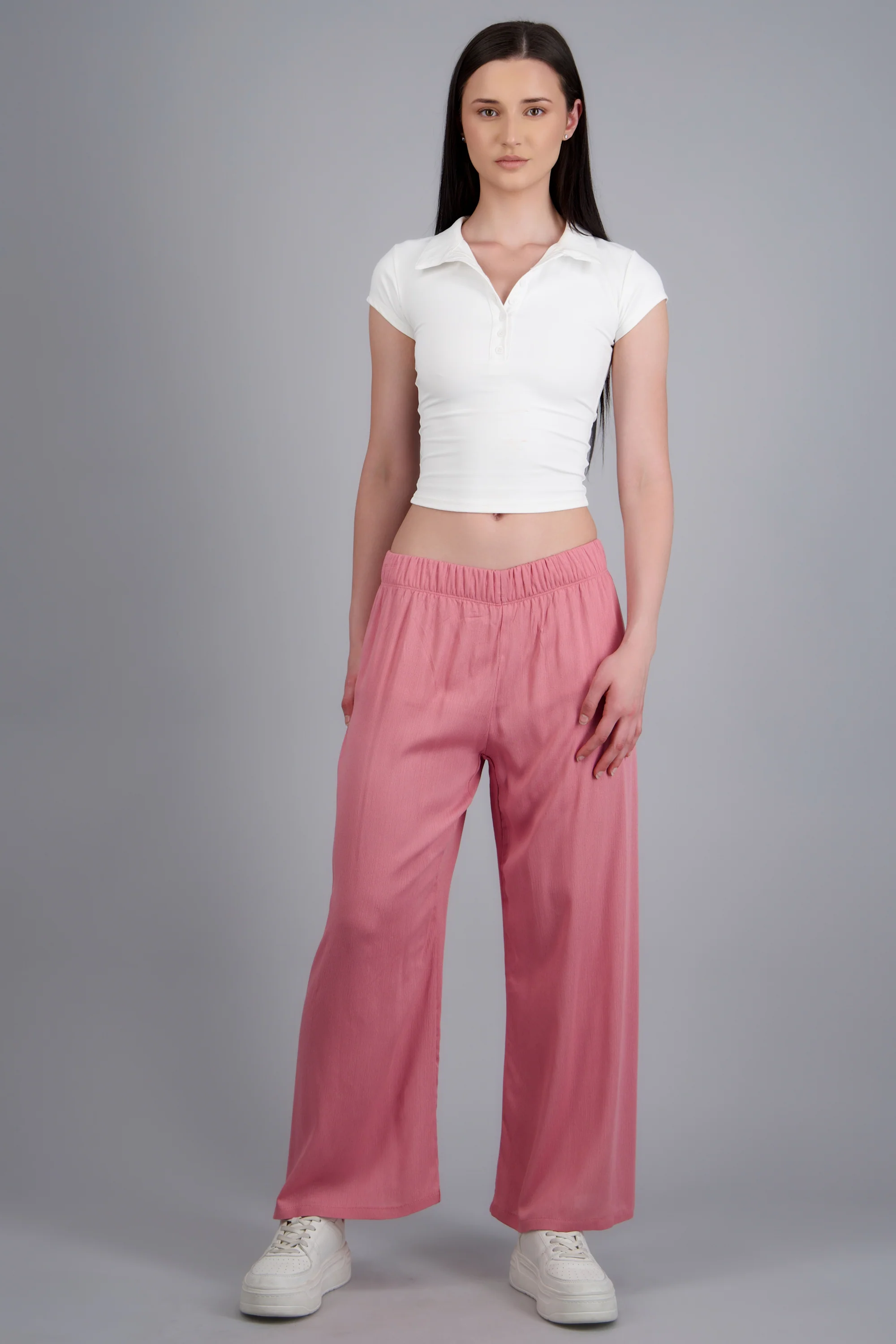 Pantalón Wide Leg Cintura Elástico