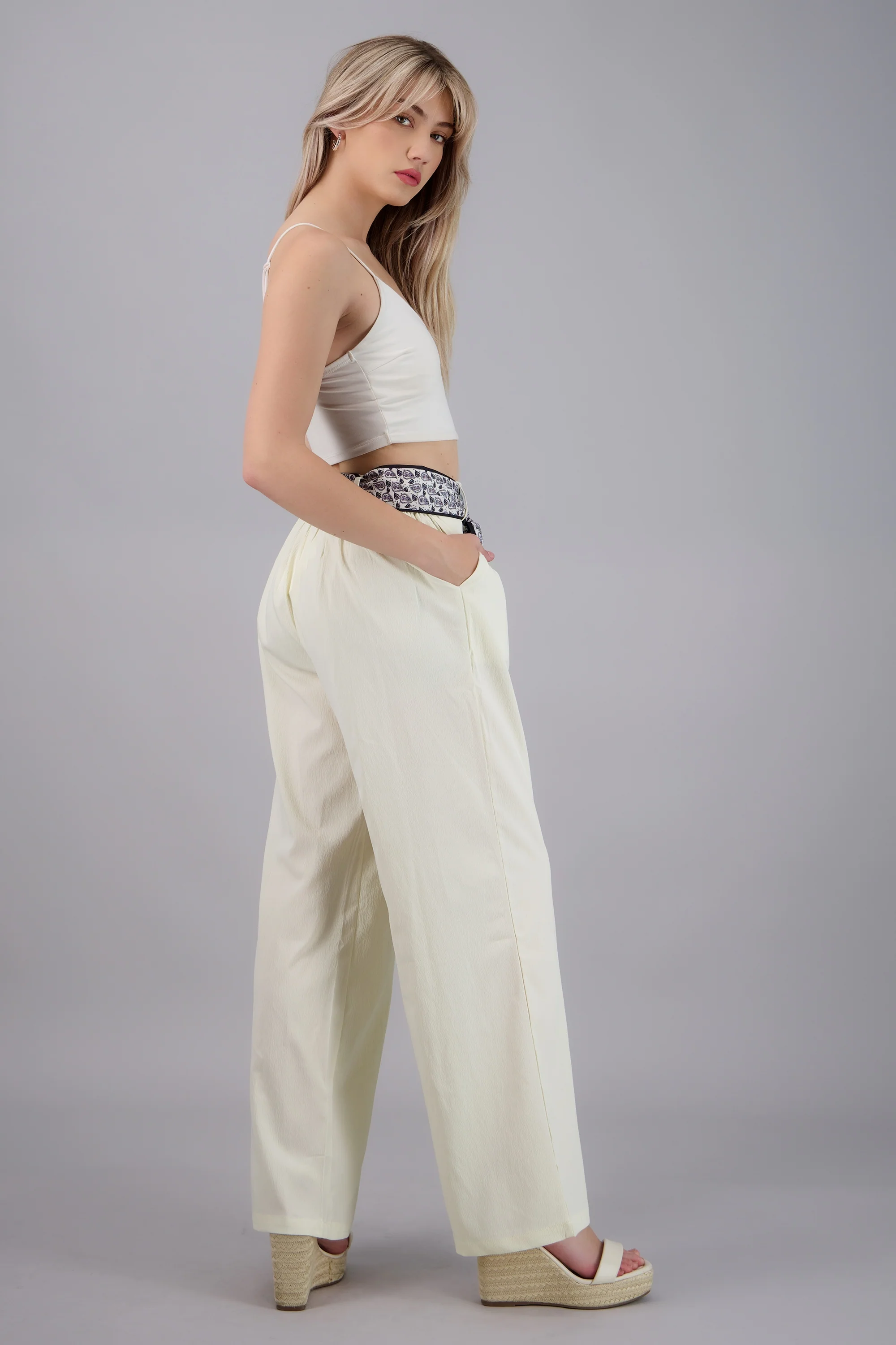 Pantalón wide leg con paliacate - Image 4