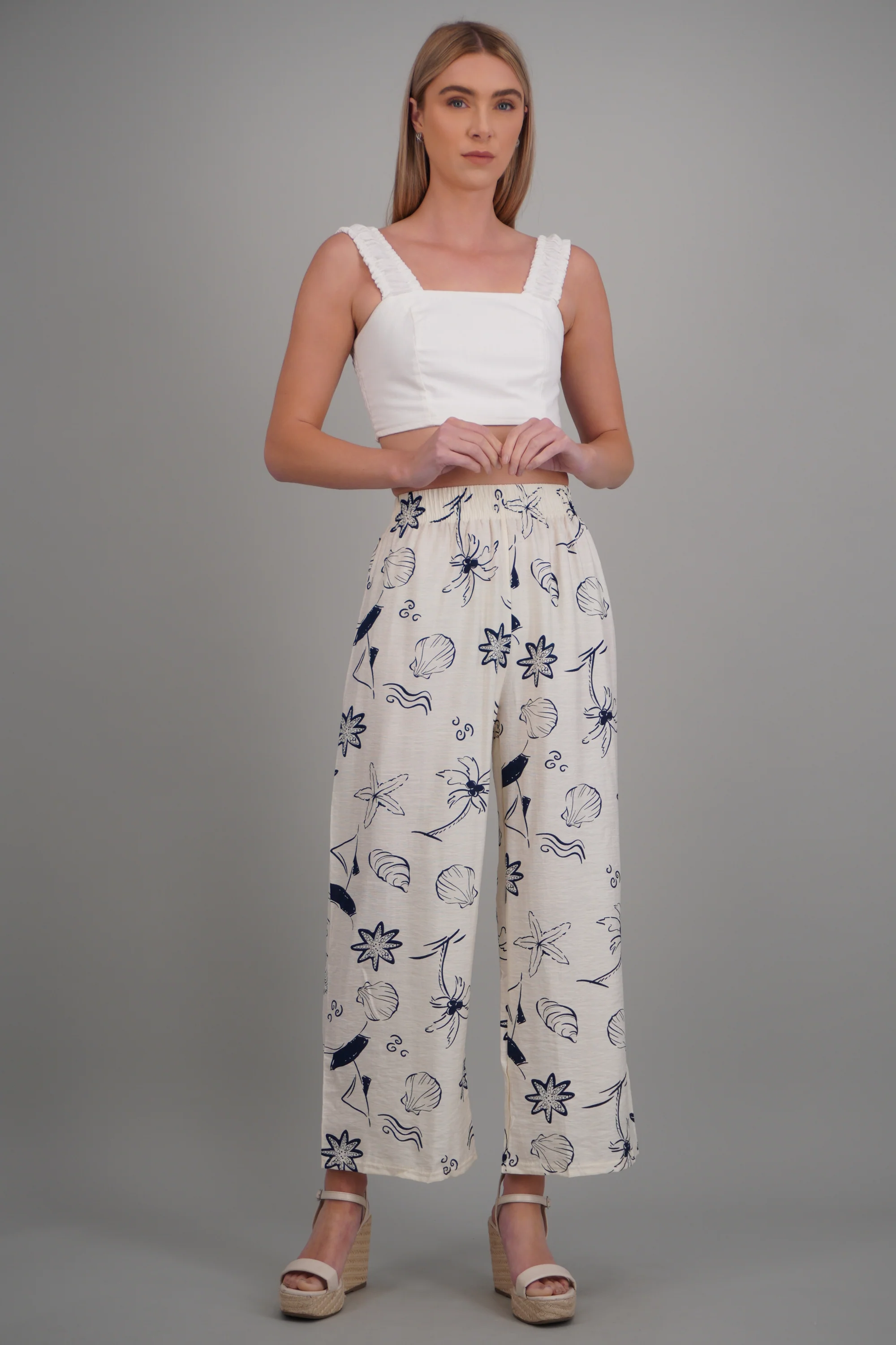 Pantalón wide leg de estampados marítimos - Image 3