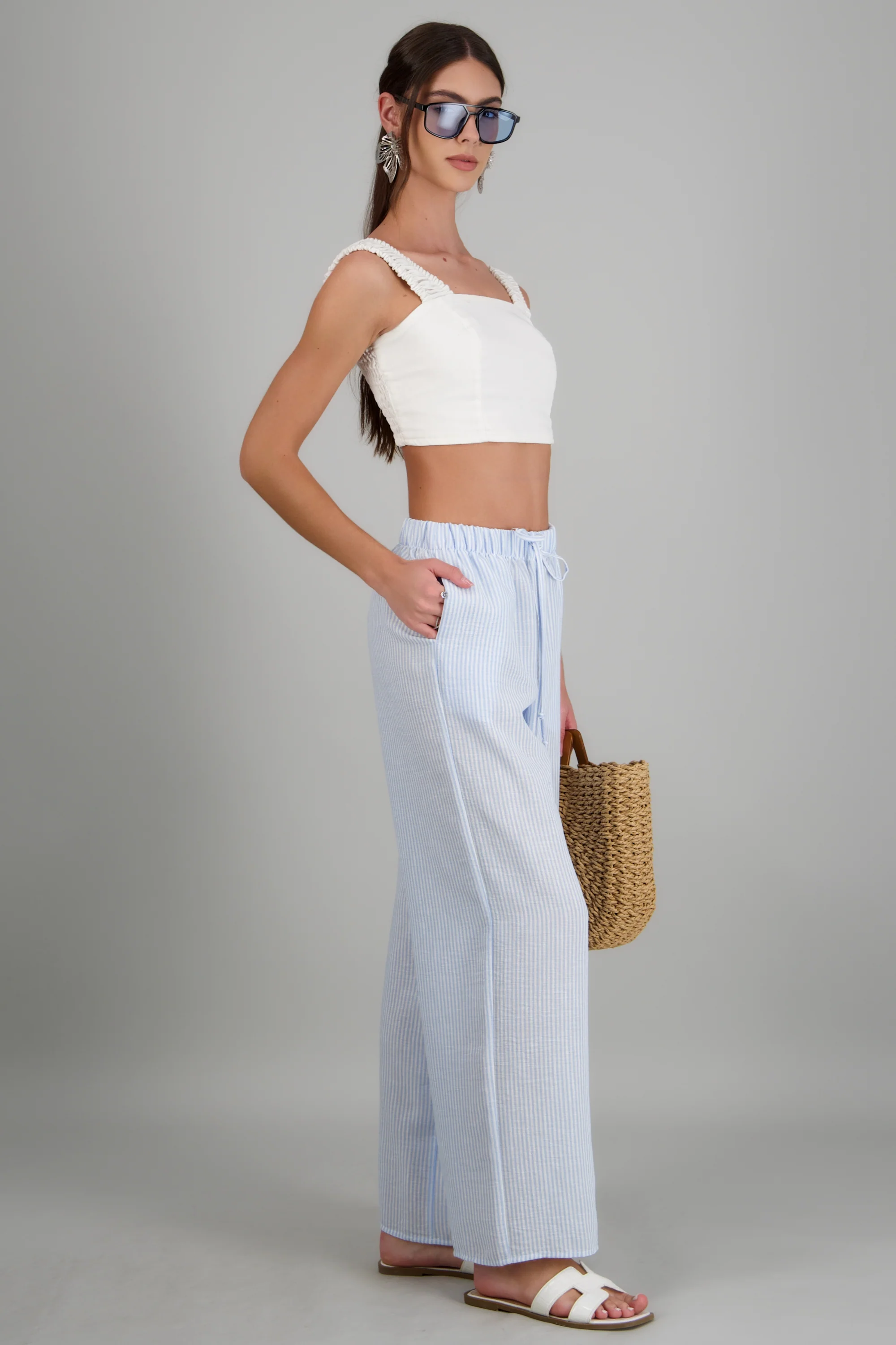 Pantalon wide leg detalle pretina elastica - Image 2