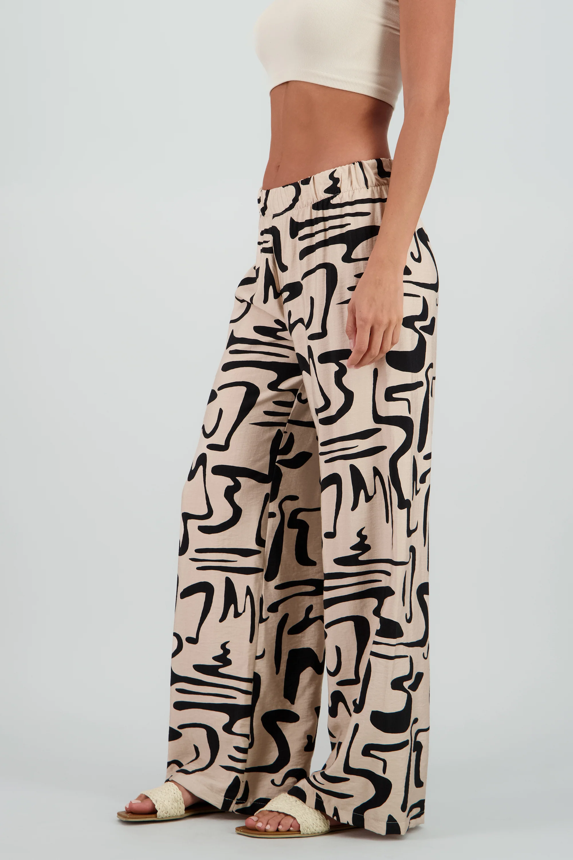 Pantalon wide leg estampado abstracto - Image 3