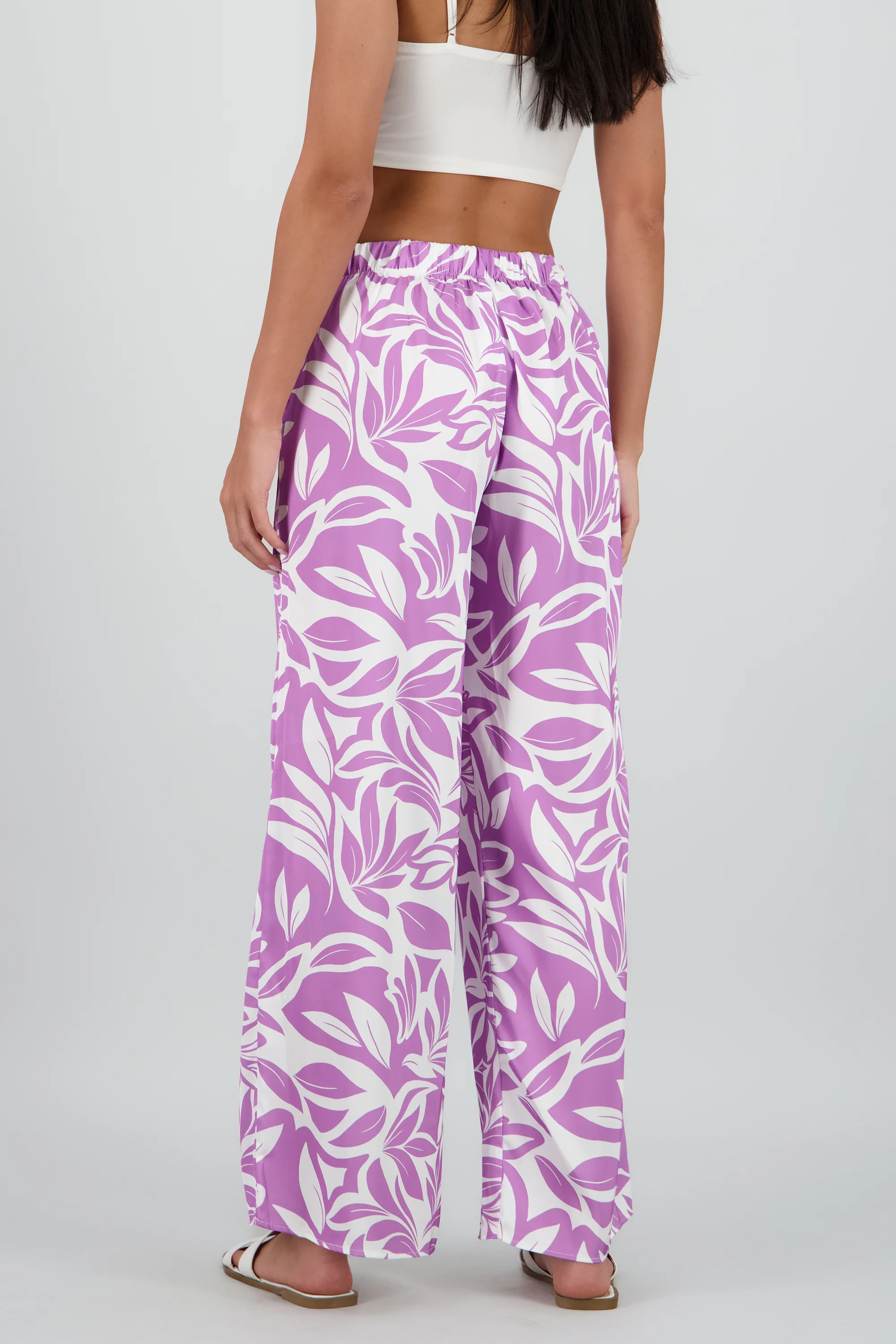 Pantalon wide leg satin estampado flores - Image 4