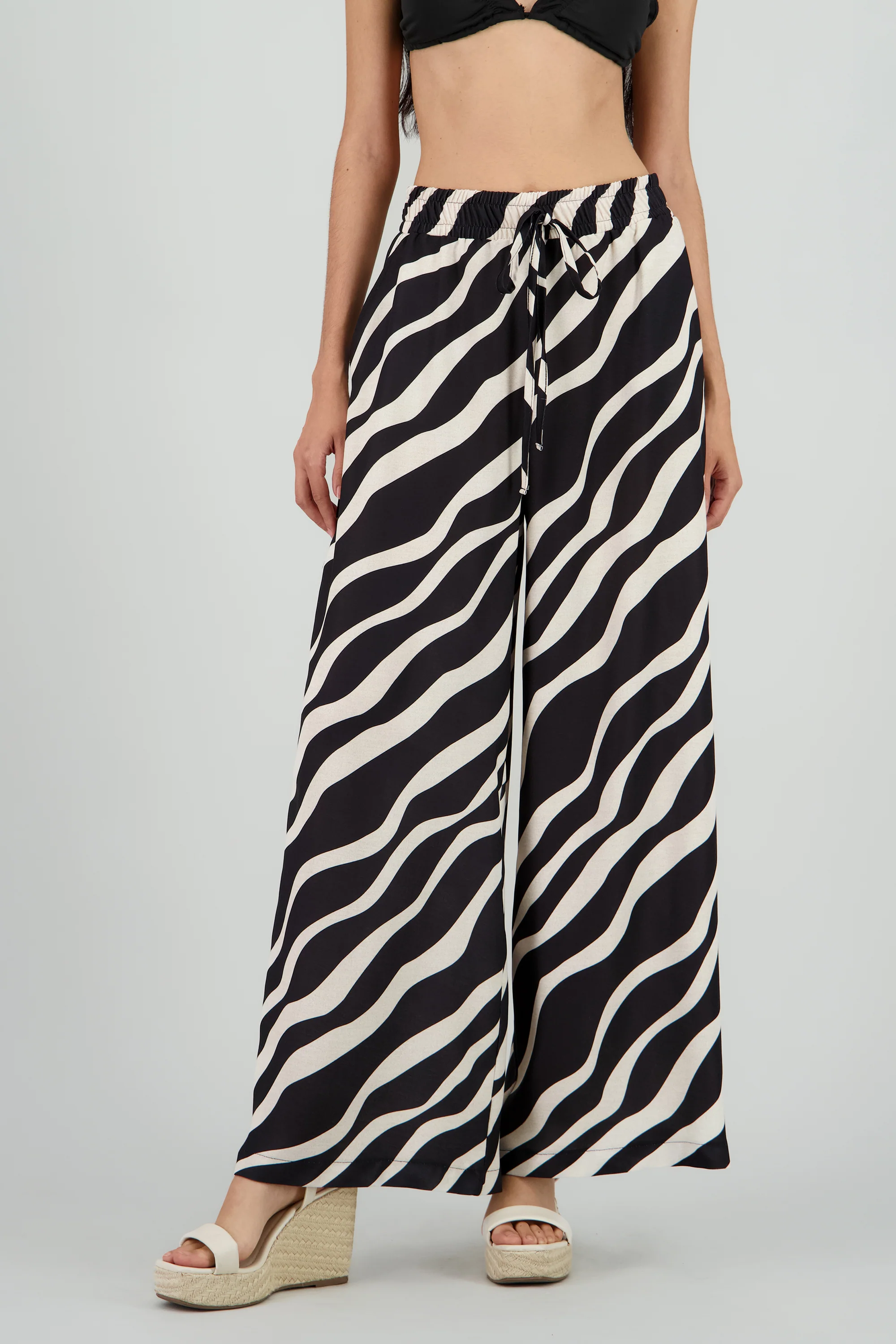 Pantalones estampado tropical jareta - Image 2