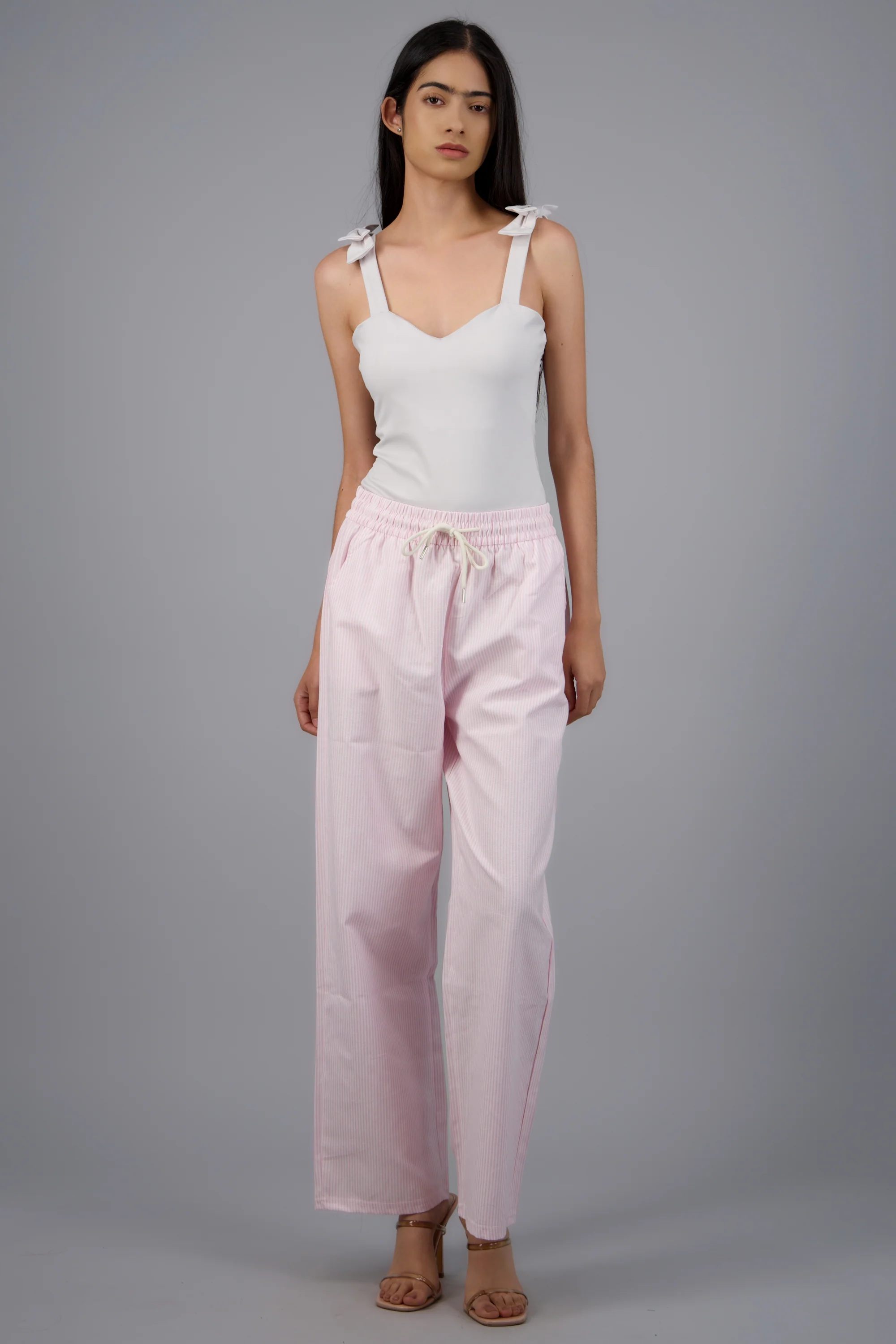 Pantalones tipo lino rayas - Image 3