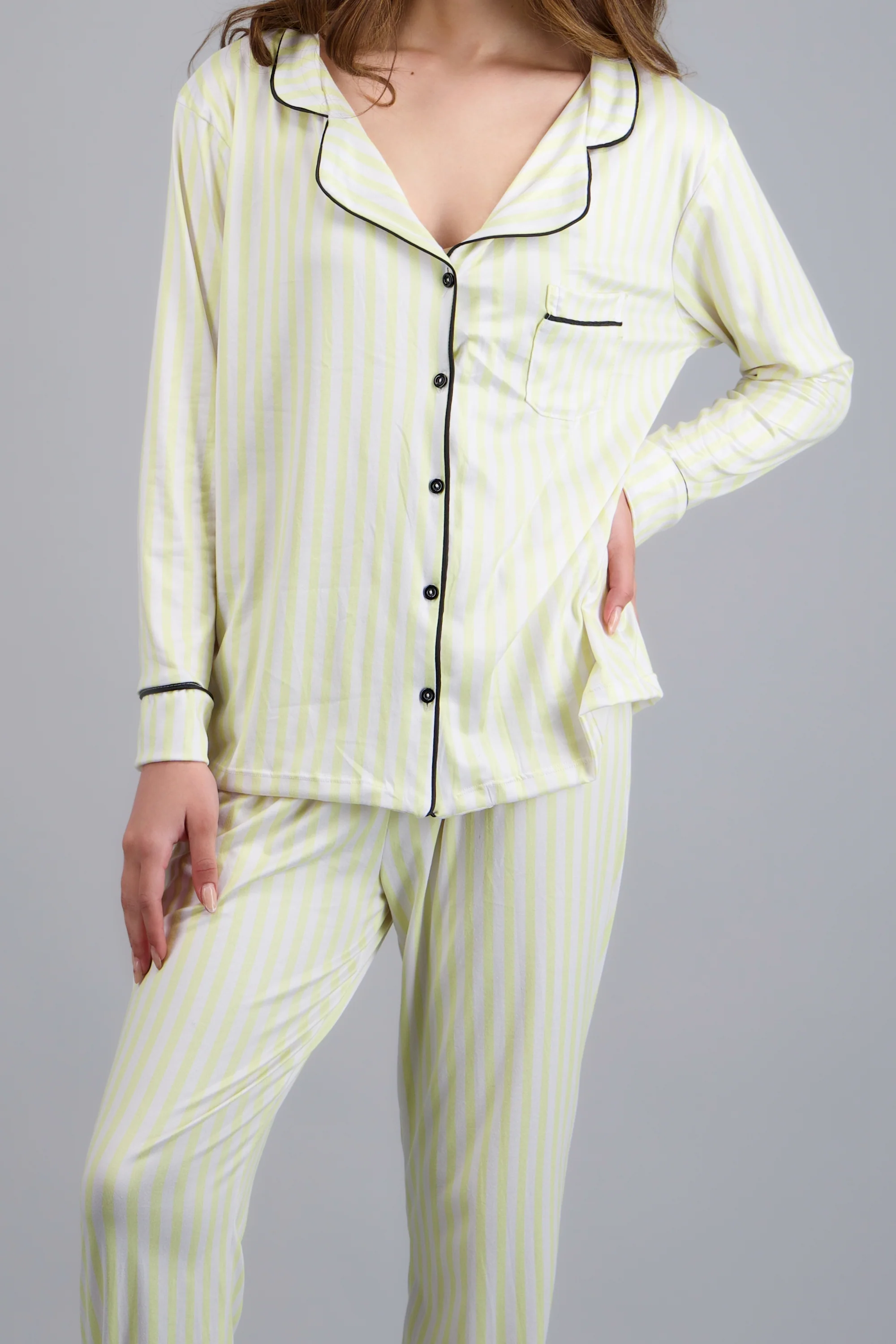 Pijama camisera rayas suave - Image 5