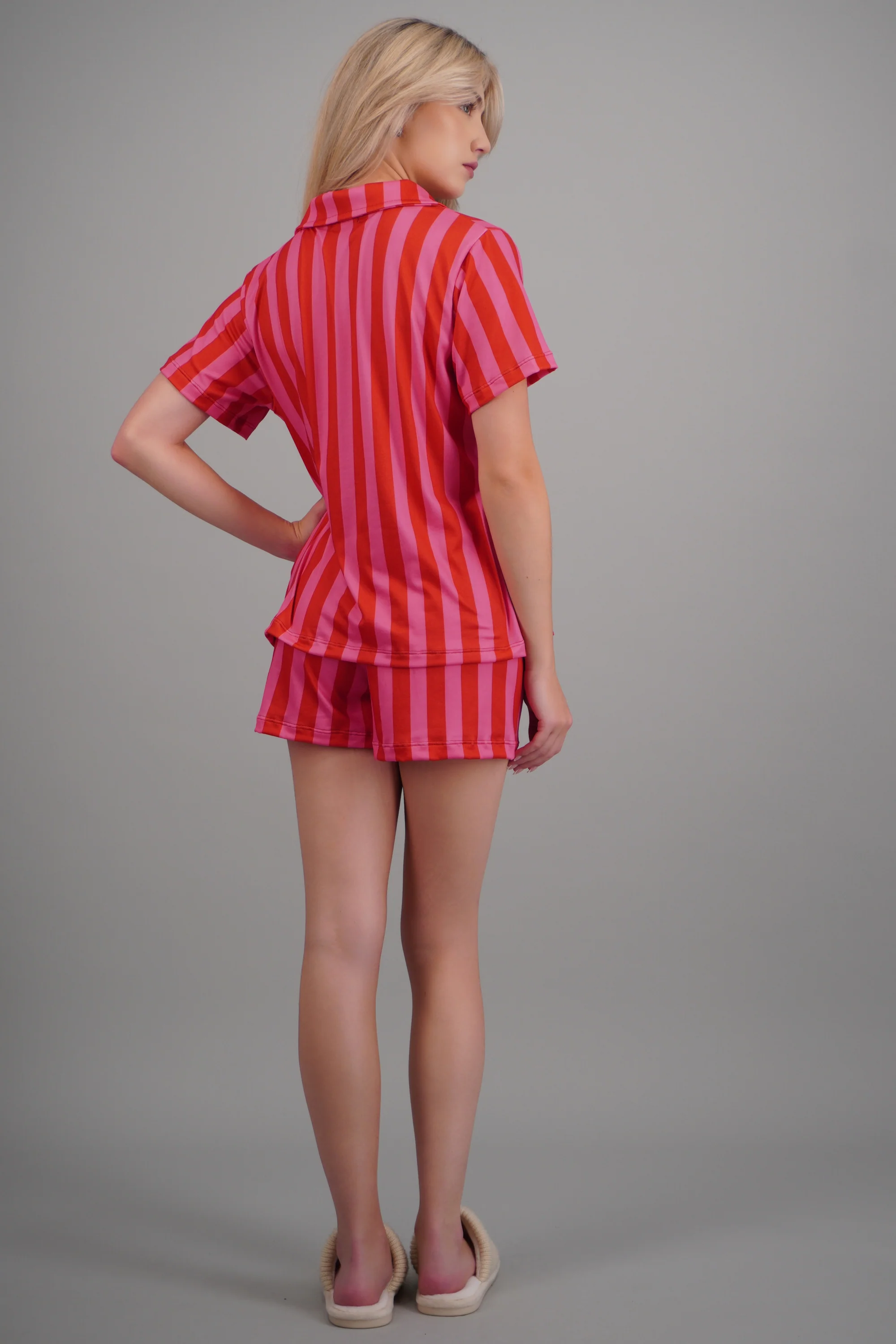 Pijama camisera short rayas - Image 4