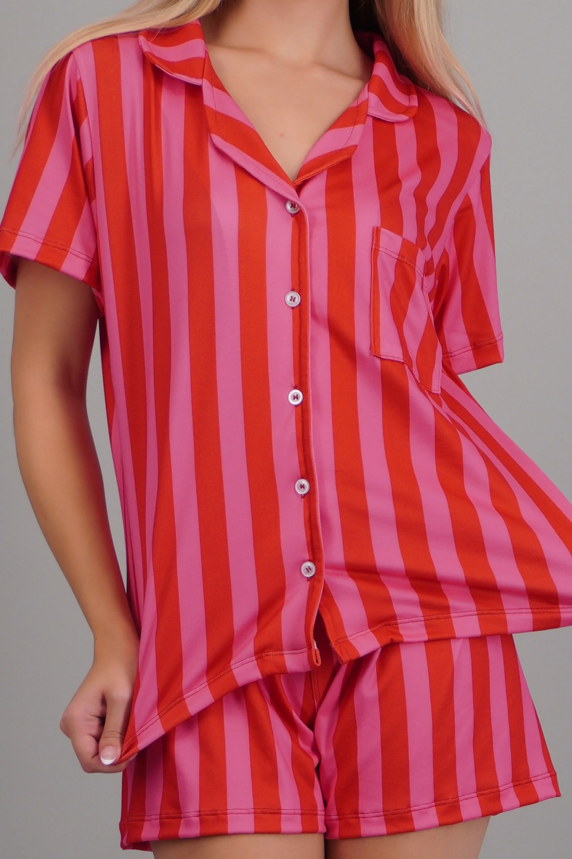 Pijama camisera short rayas - Image 5
