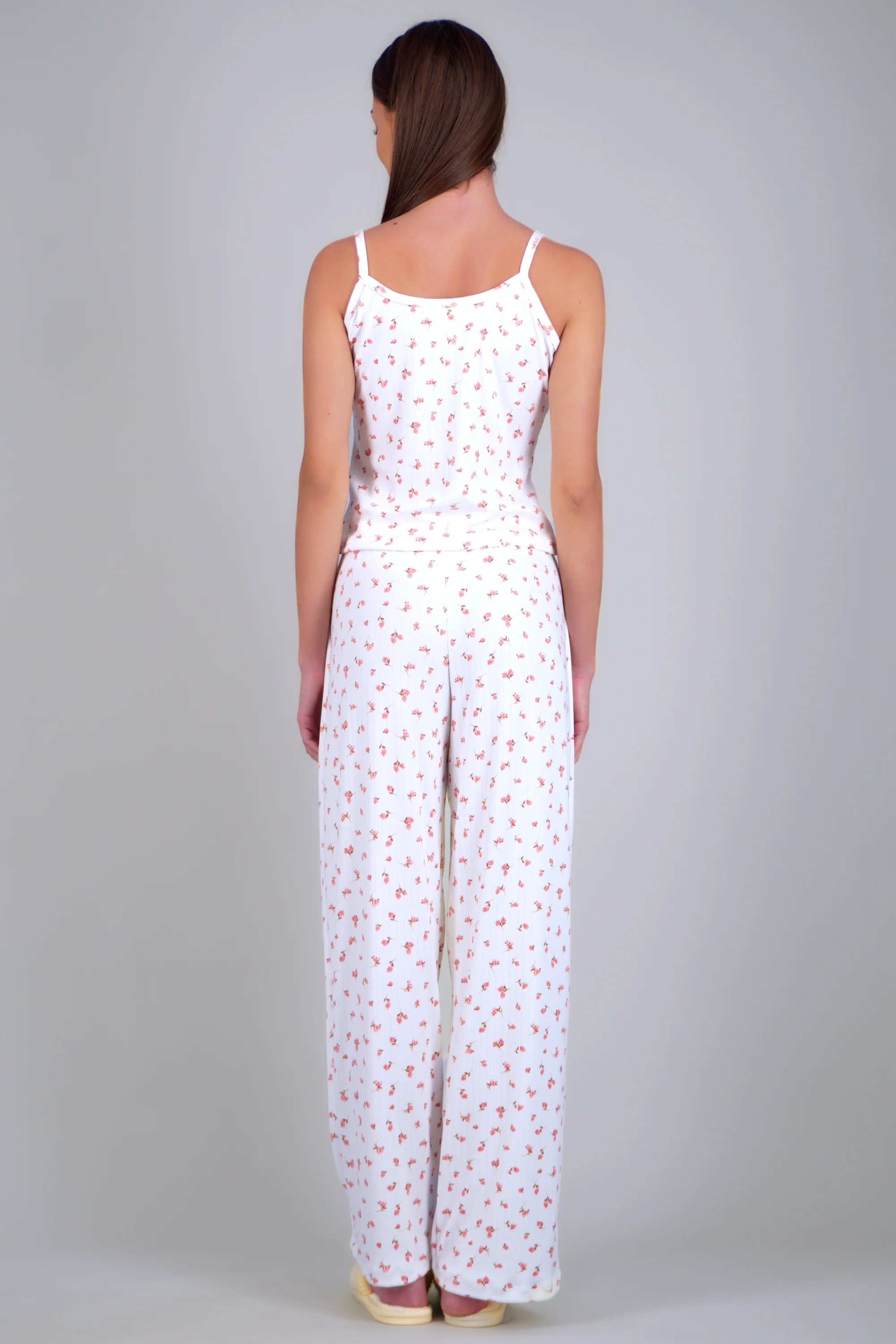 Pijama tank top y pantalón estampado flores - Image 4