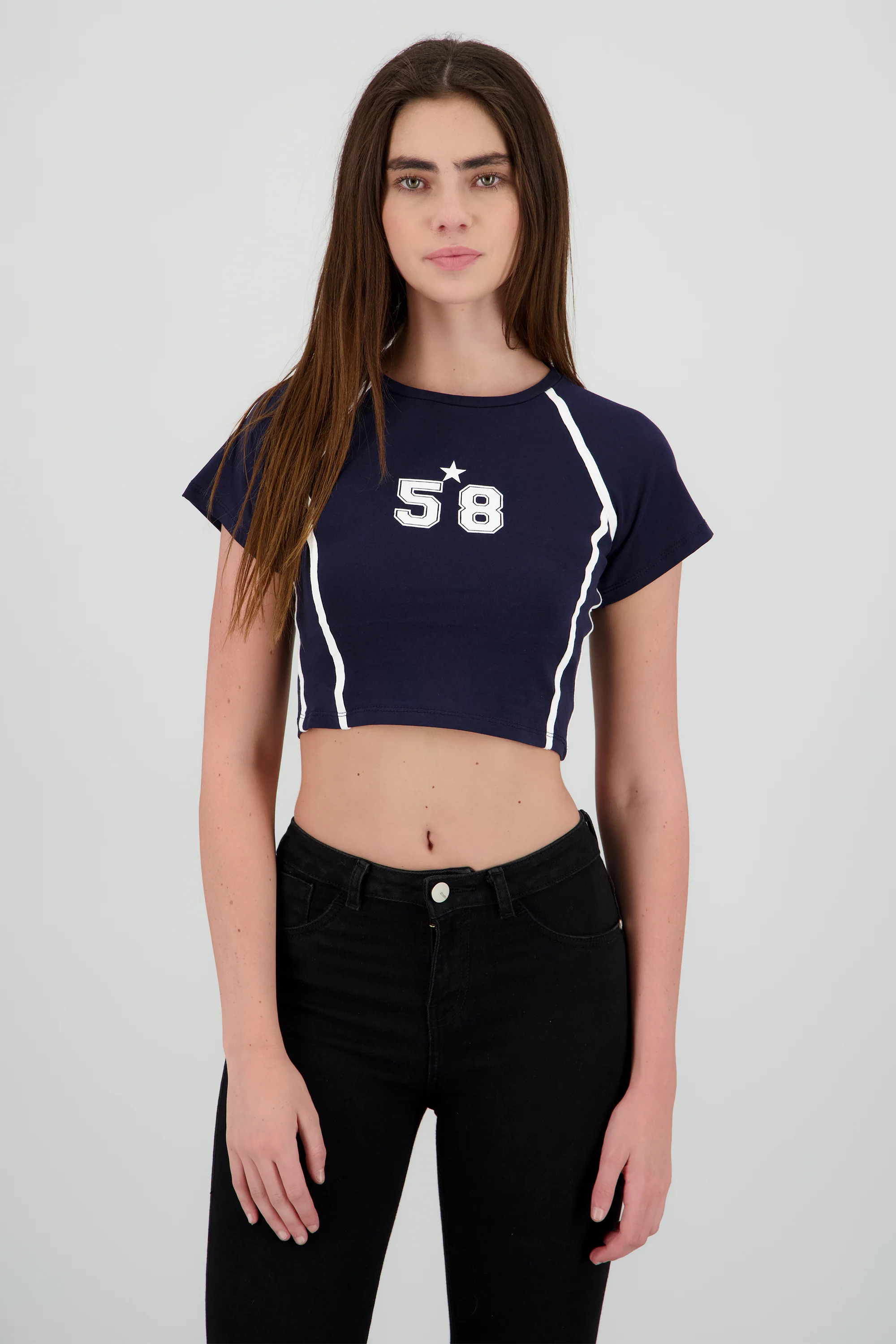 Playera contraste estampado