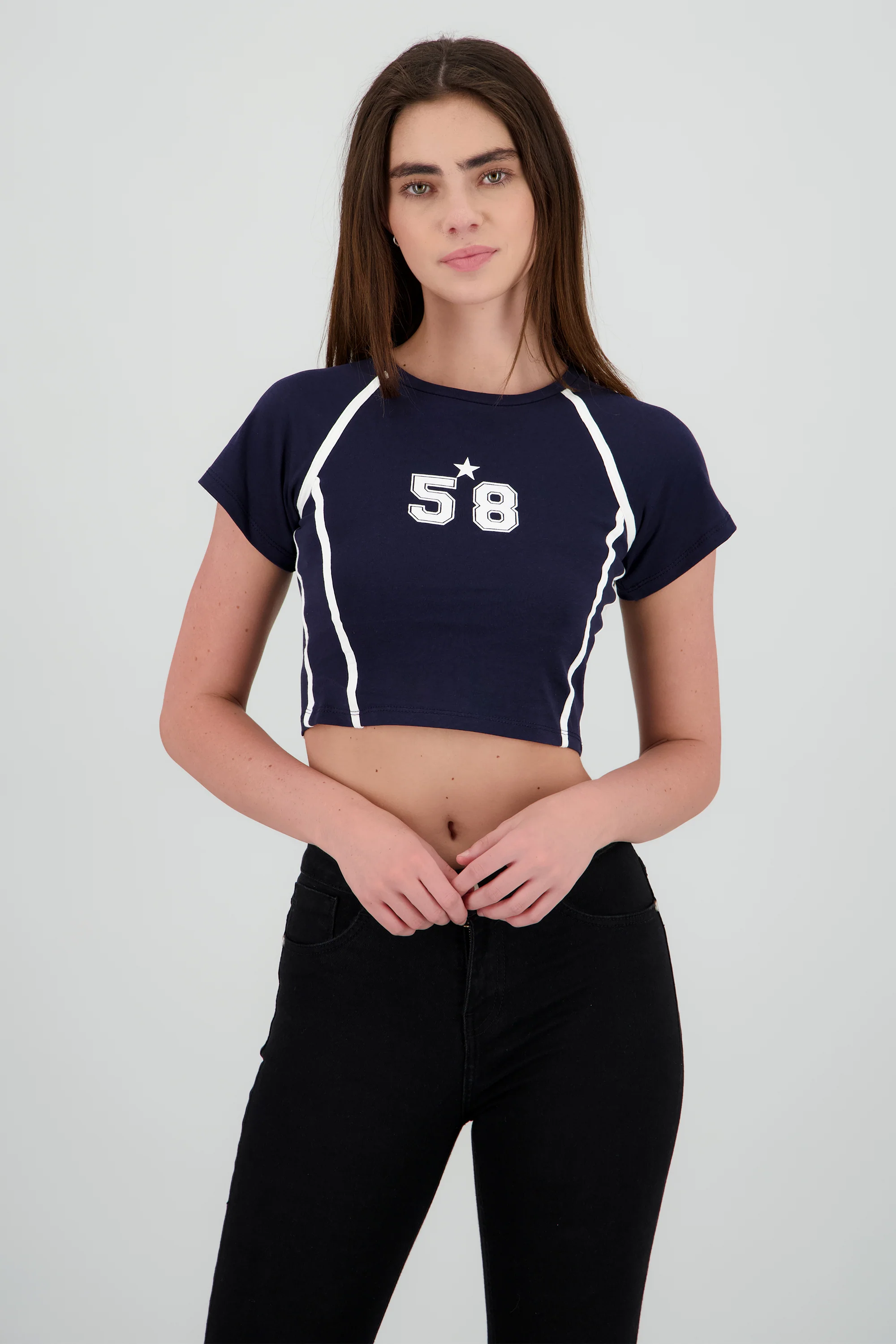 Playera contraste estampado - Image 2