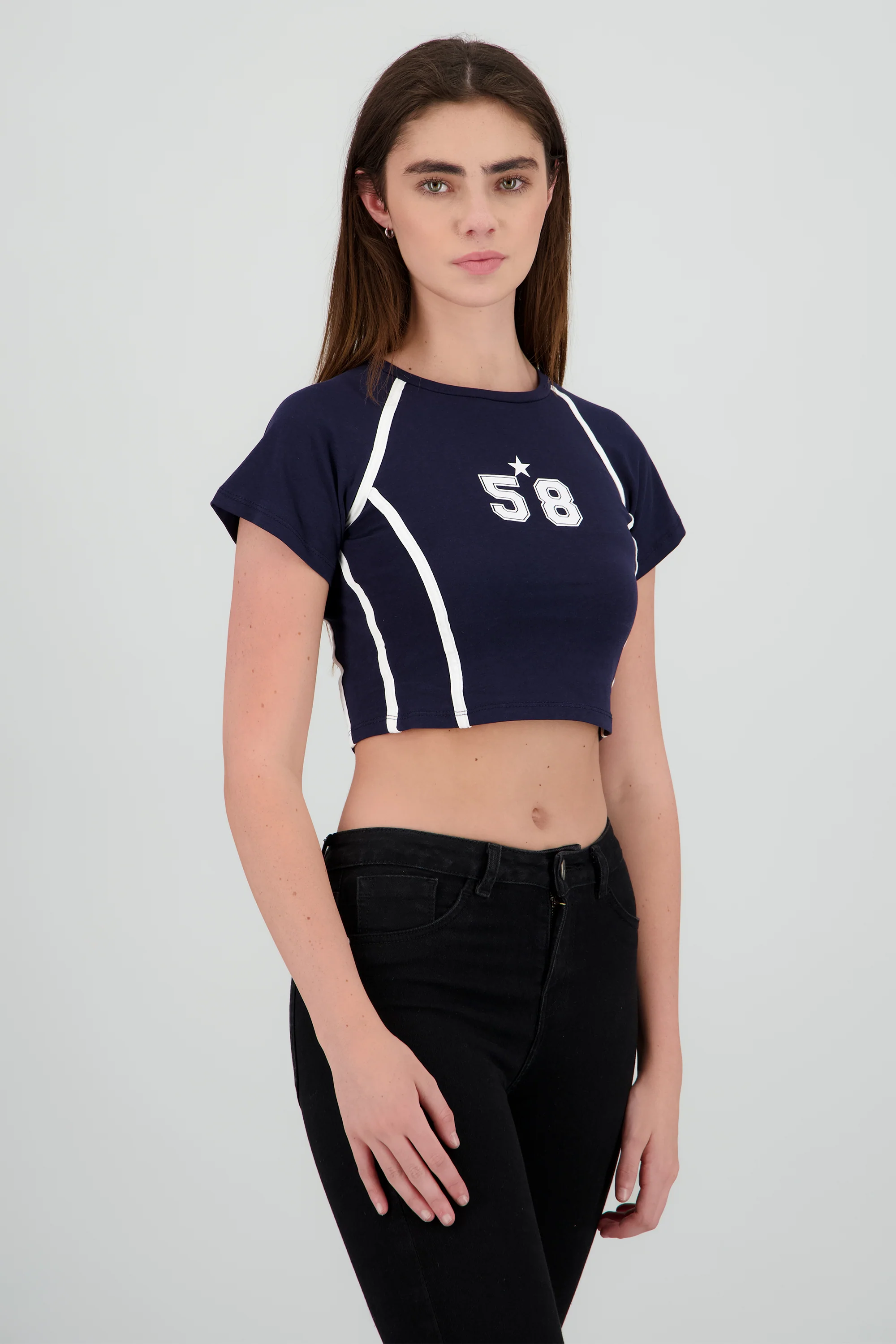 Playera contraste estampado - Image 3