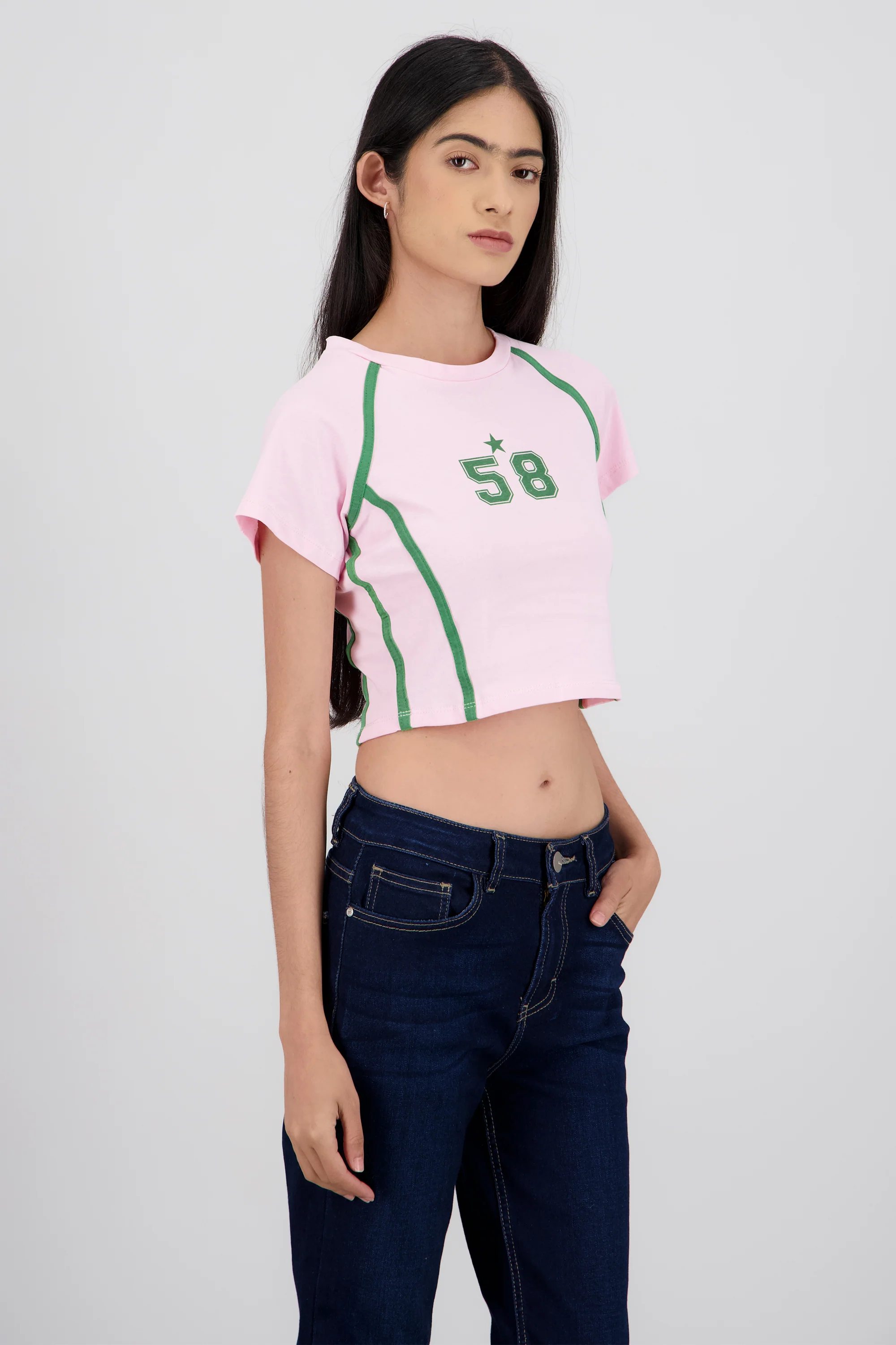 Playera contraste estampado - Image 3