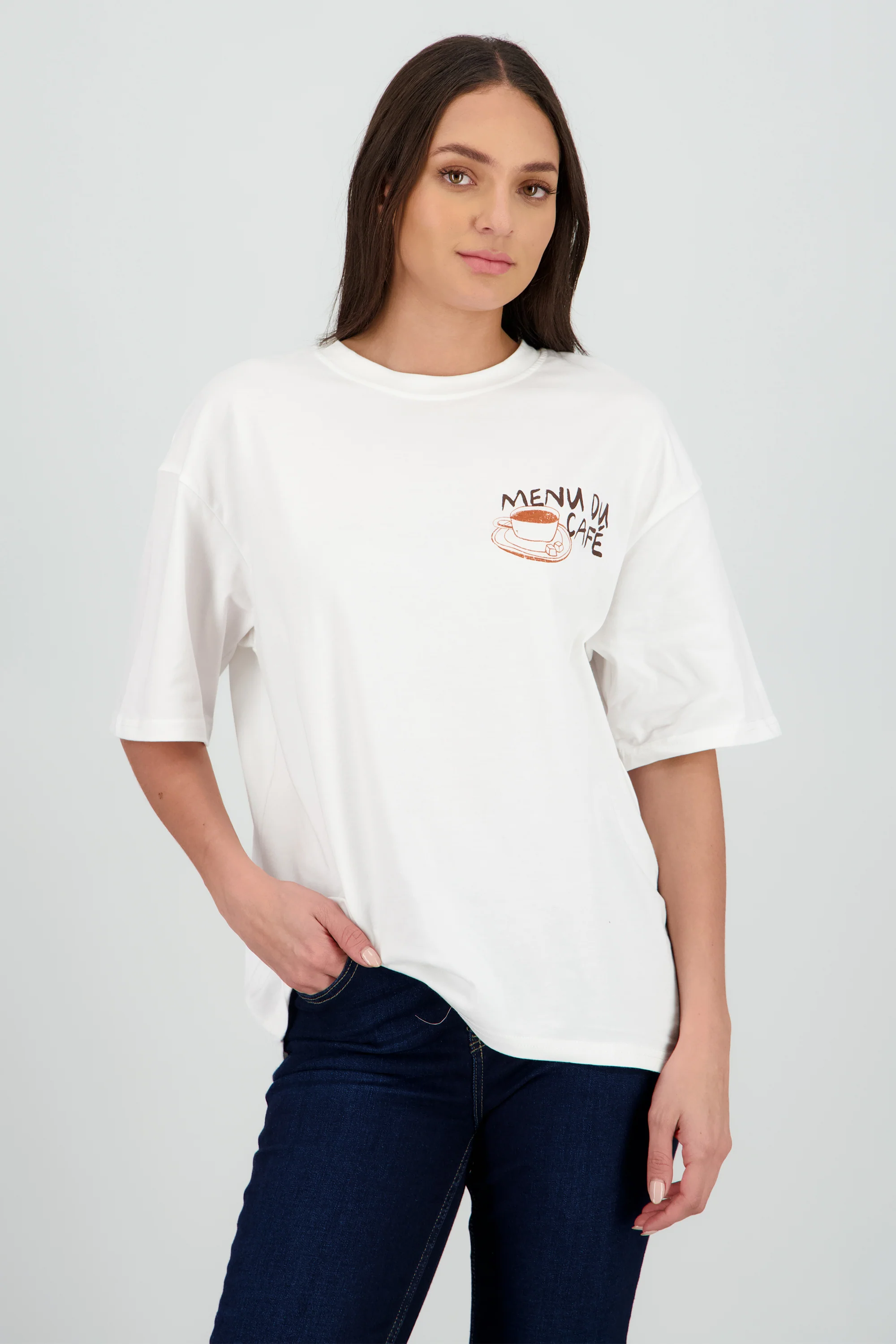 Playera estampada cafe - Image 2