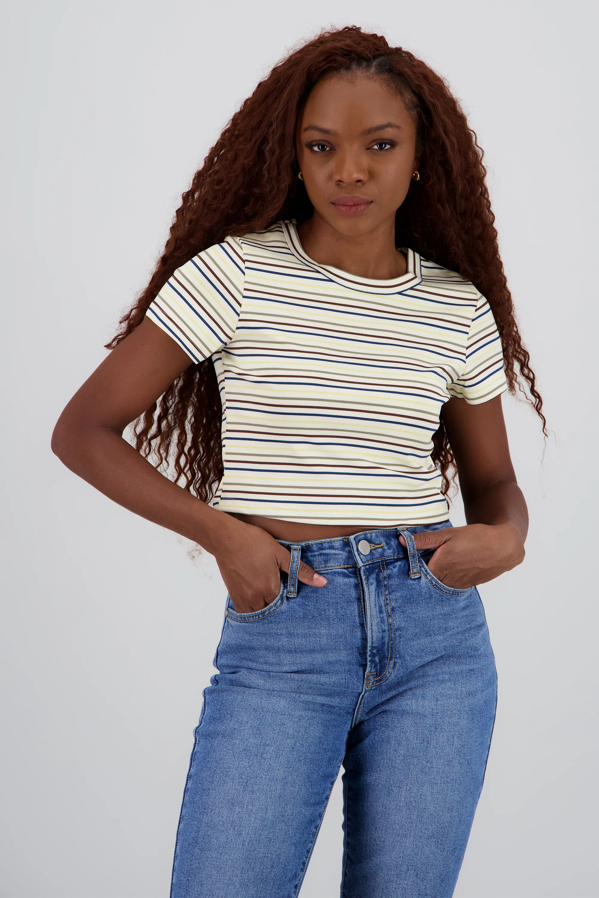 Playera manga corta rayas