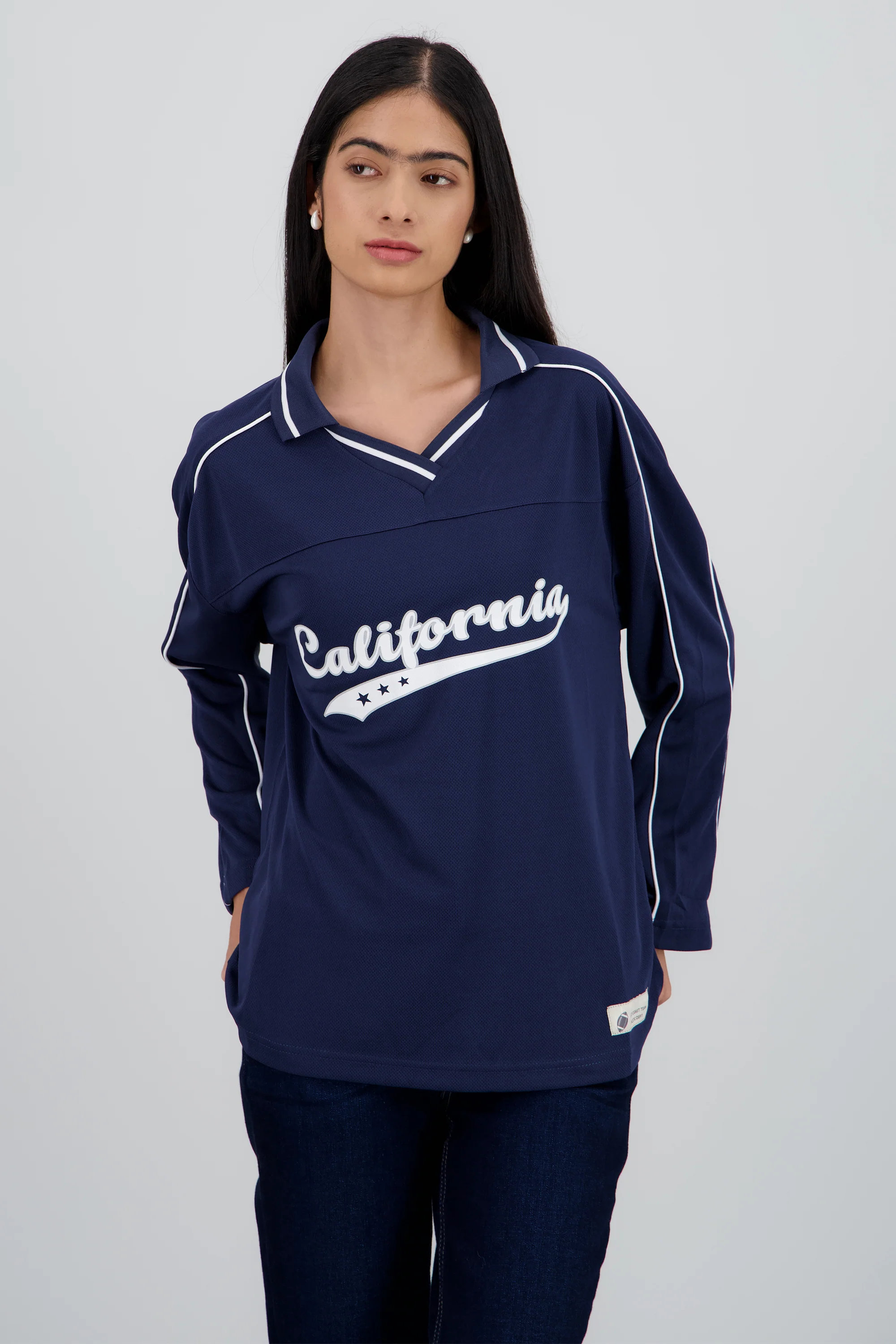 Playera tipo jersey California manga larga