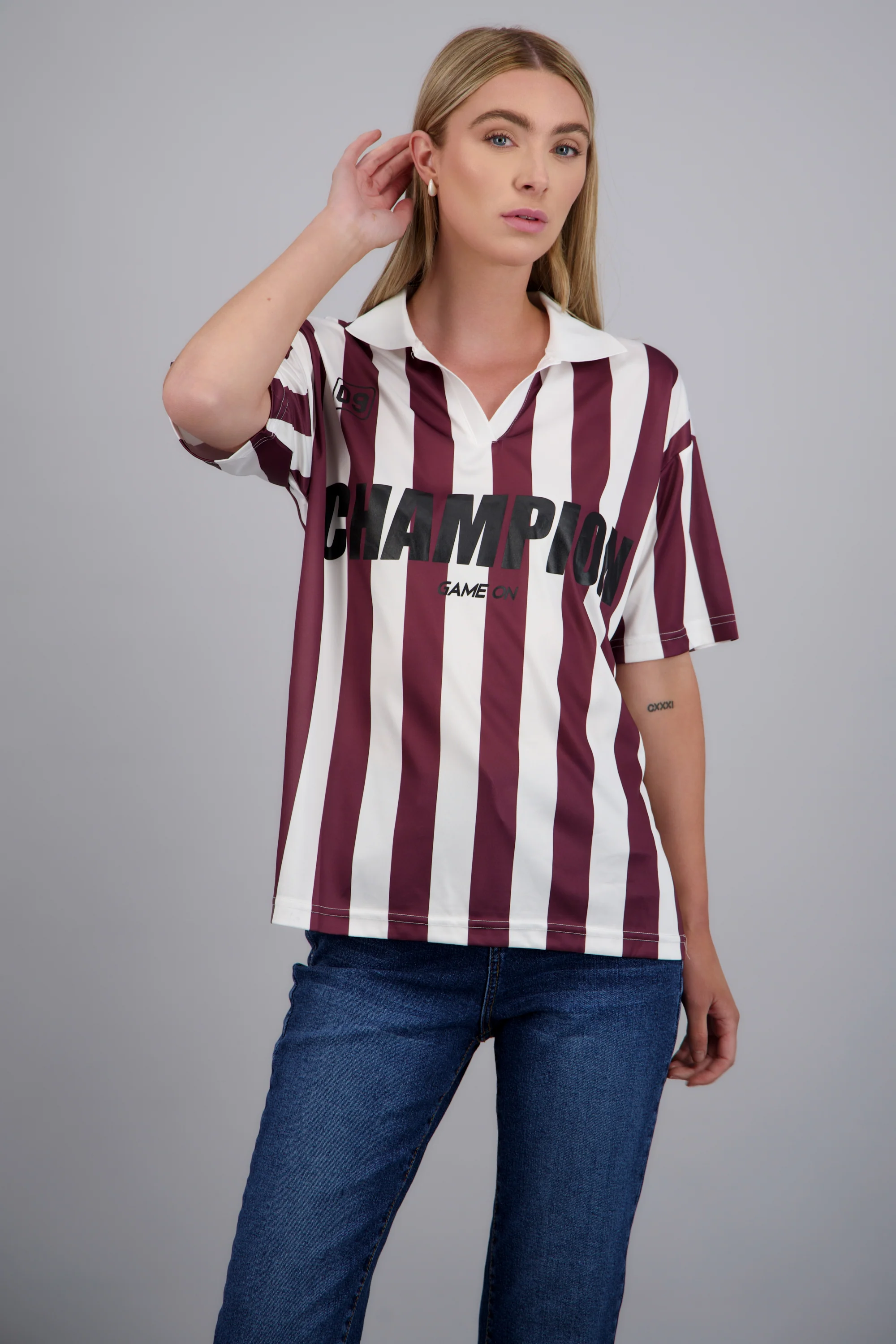 Playera tipo jersey rayas