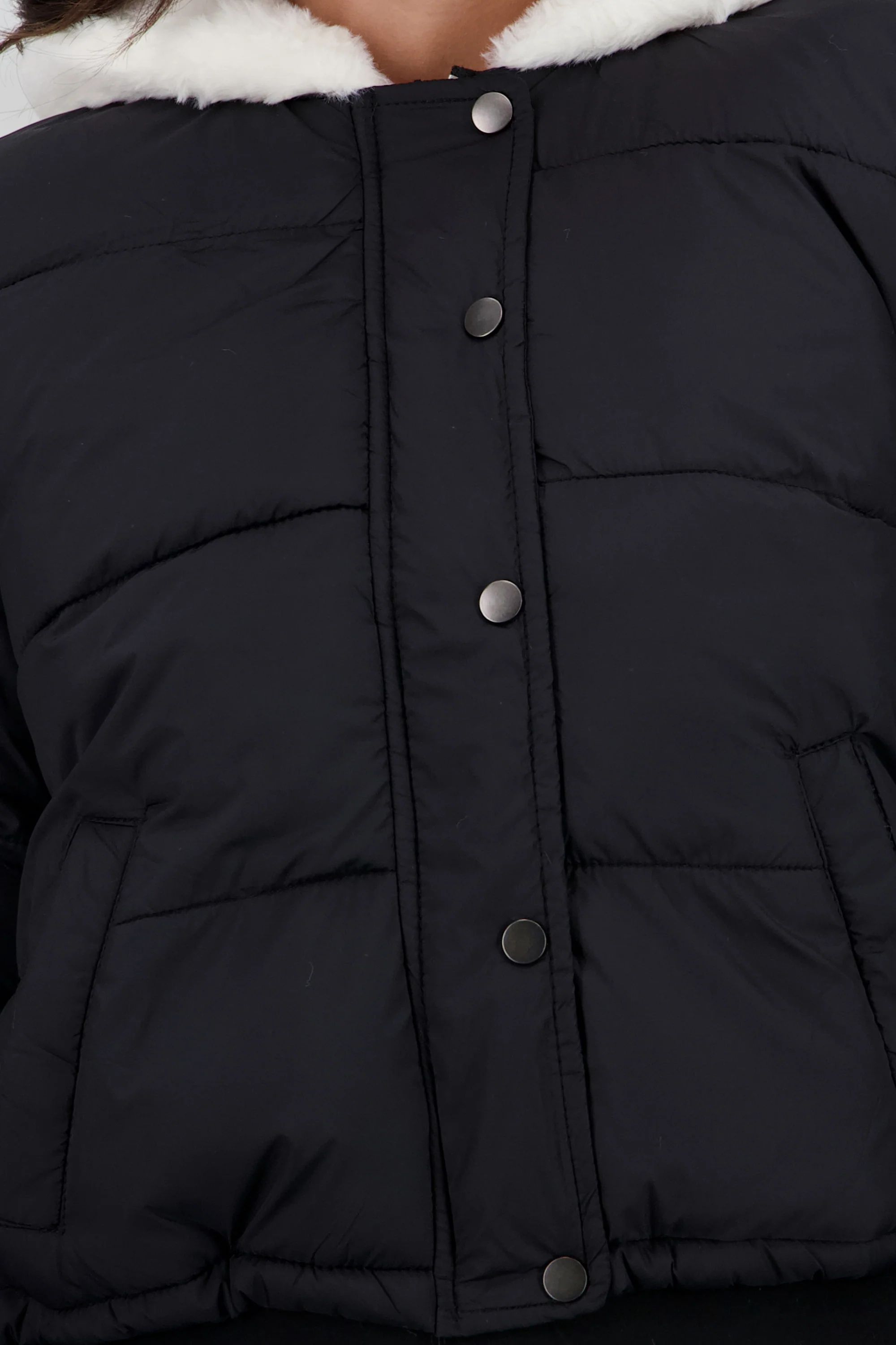 Puffer jacket con gorro peluche - Image 5