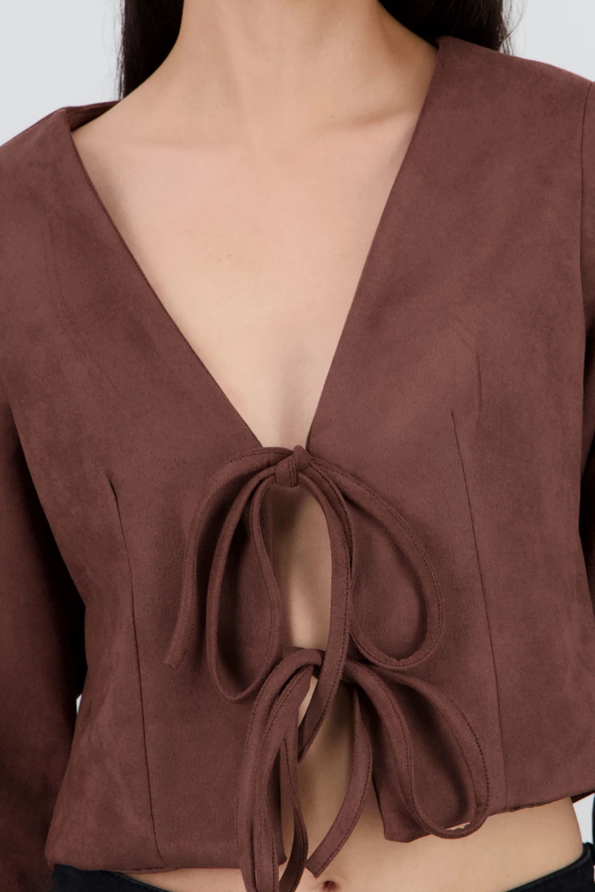 Saco crop detalle amarre moños - Image 5