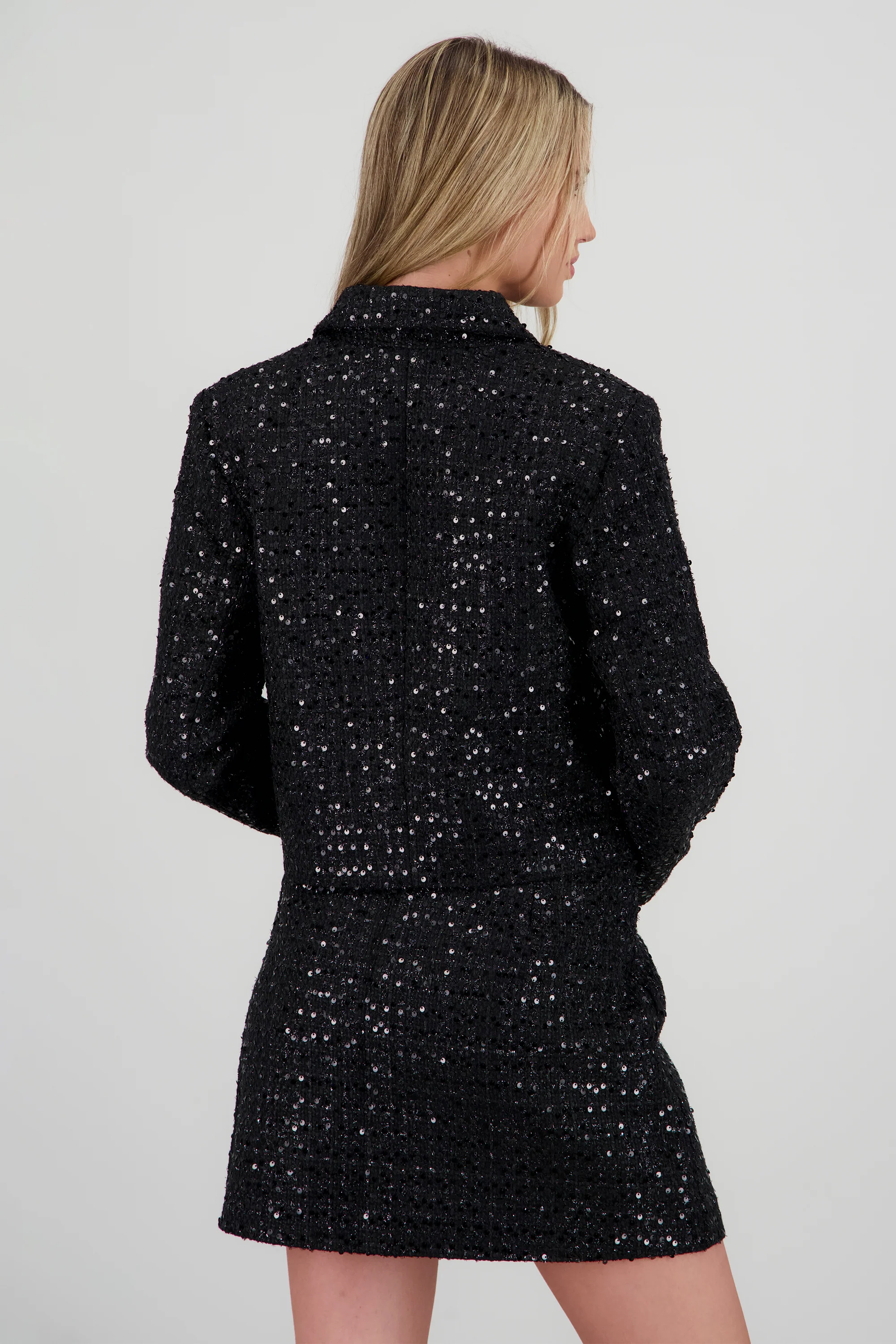 Saco crop tweed brillo - Image 4