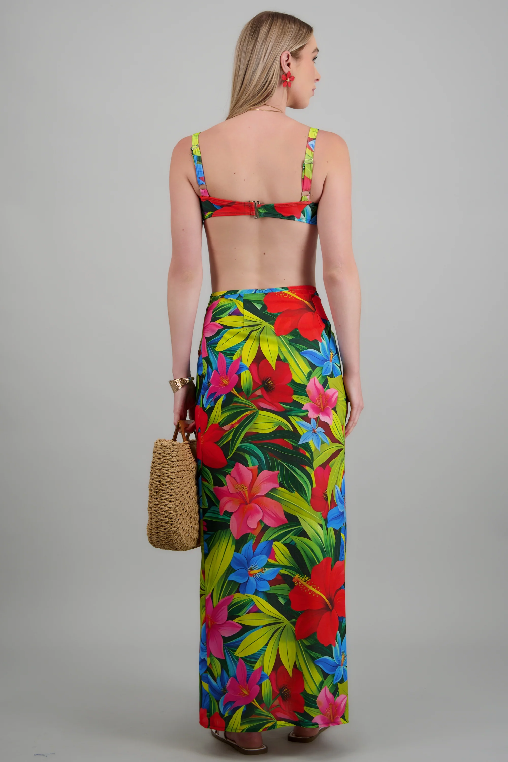 Salida maxi estampado tropical abertura - Image 5