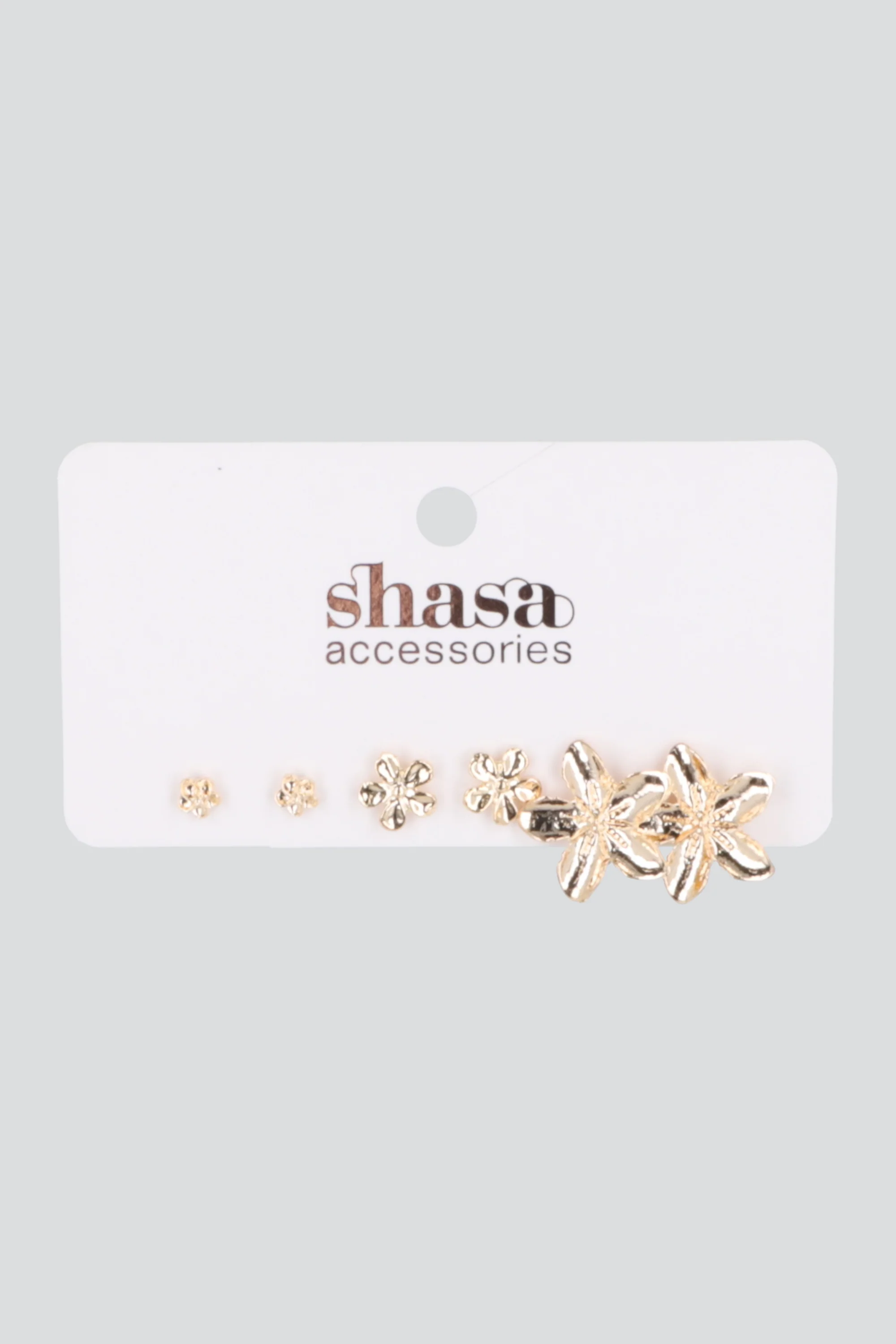 Set 3 pares aretes flores metal