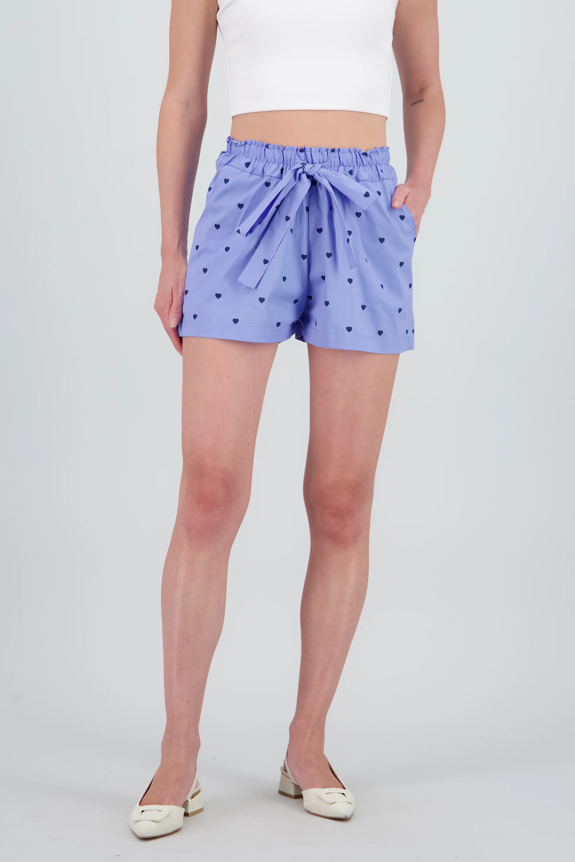 Shorts mini detalle resorte corazones - Image 2
