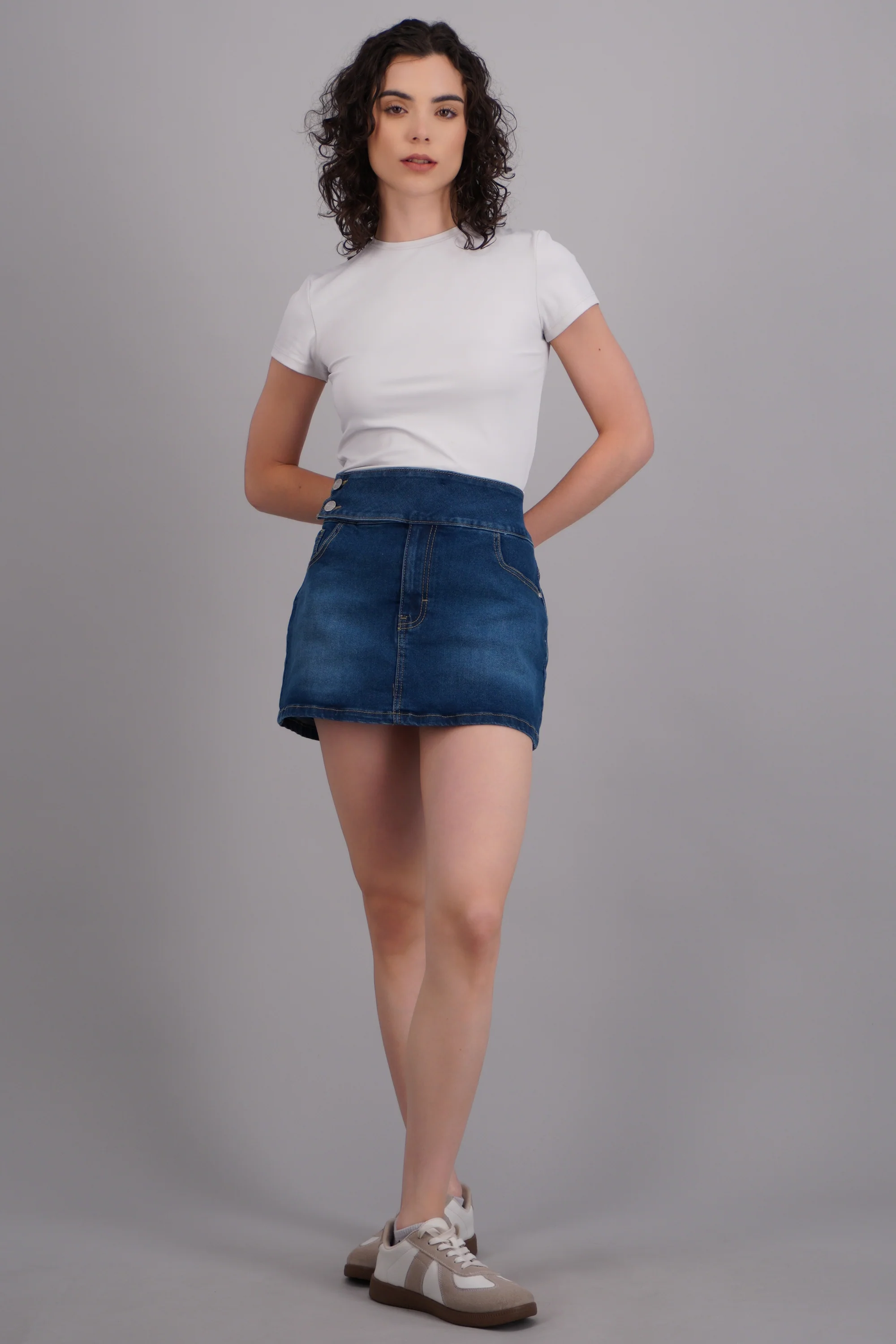 Skort denim pretina ancha - Image 3
