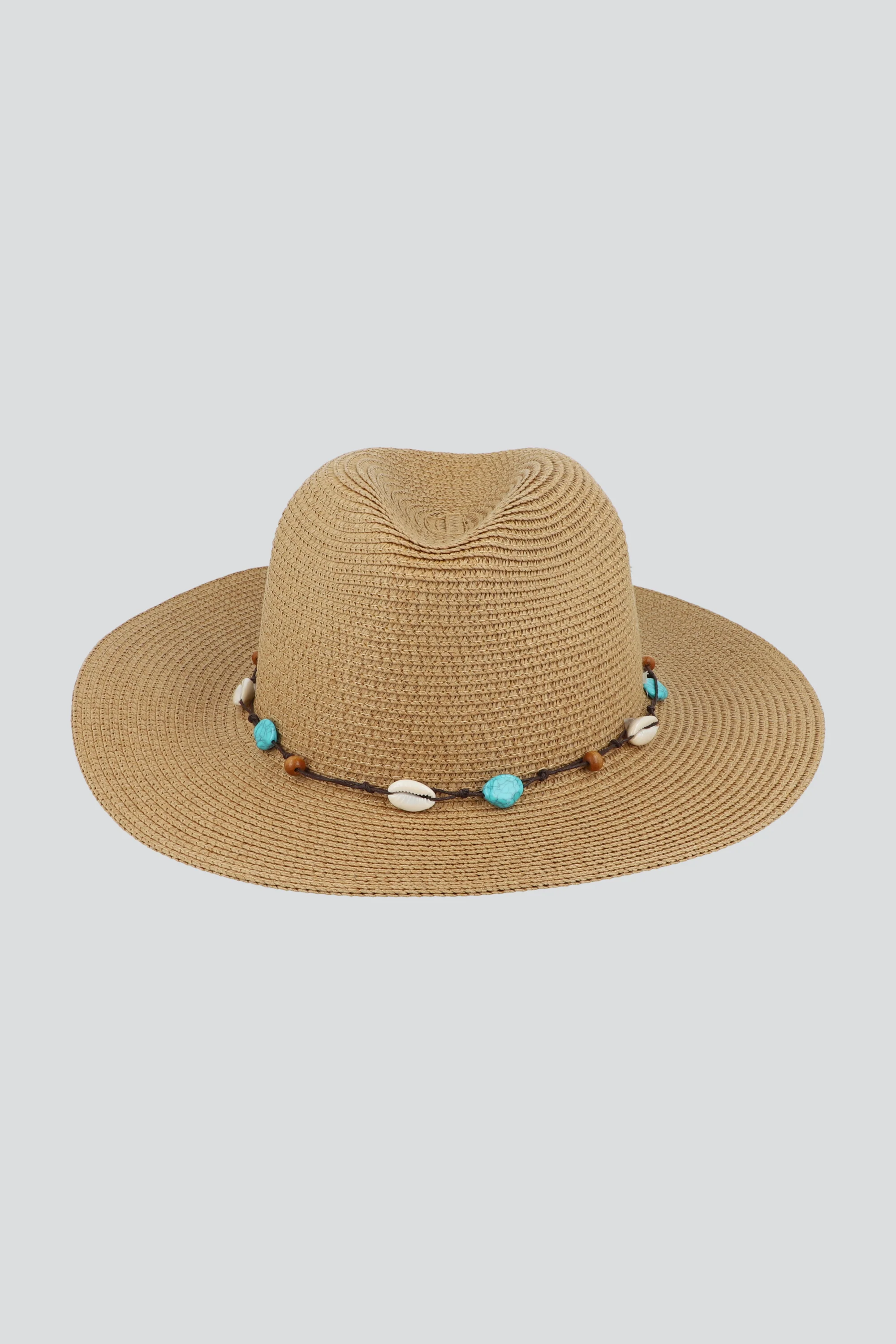 Sombrero de playa conchas